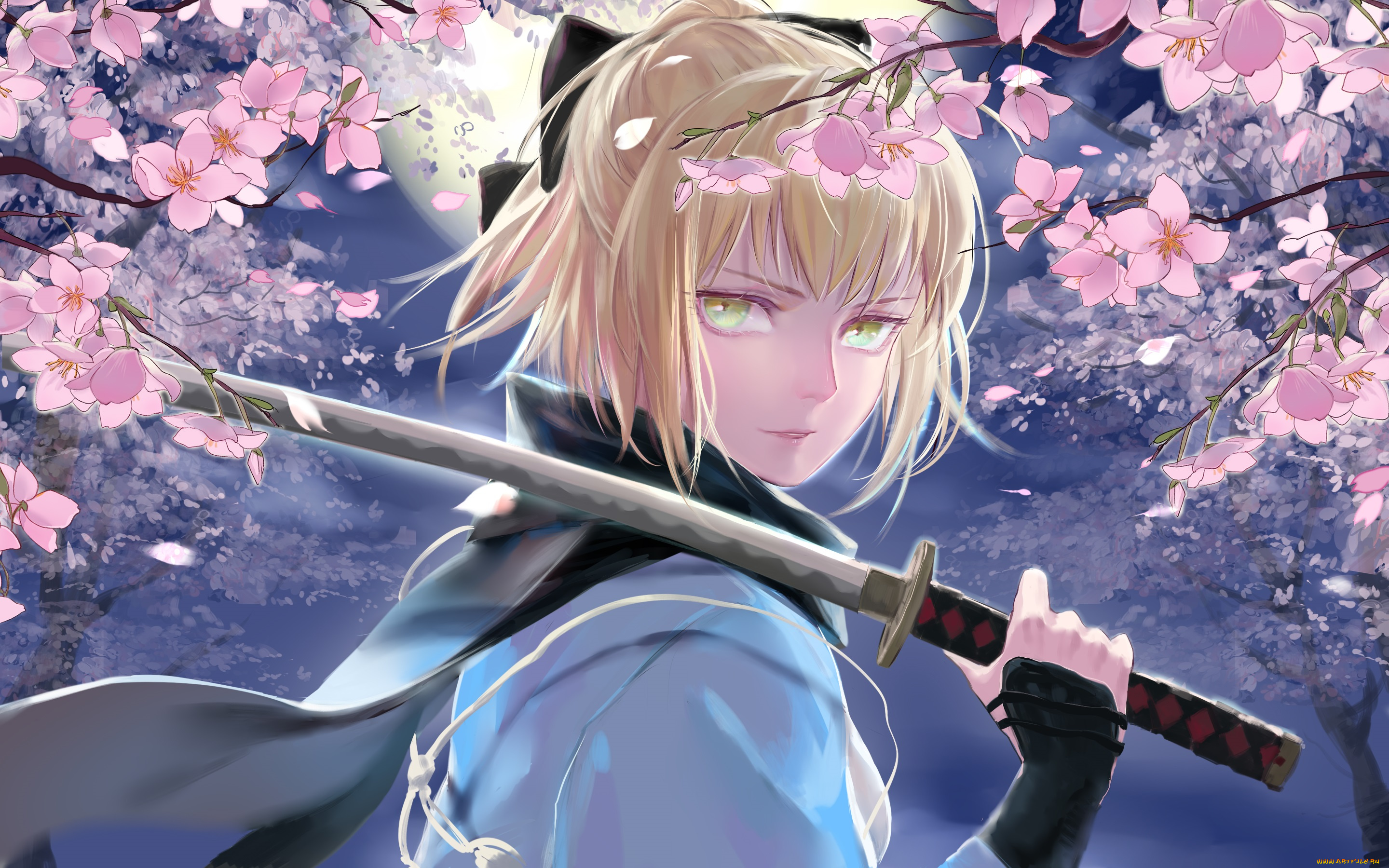 аниме, fate, stay, night, sakura, saber