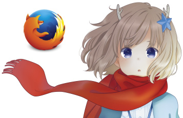 Картинка компьютеры mozilla+firefox девушка взгляд фон логотип