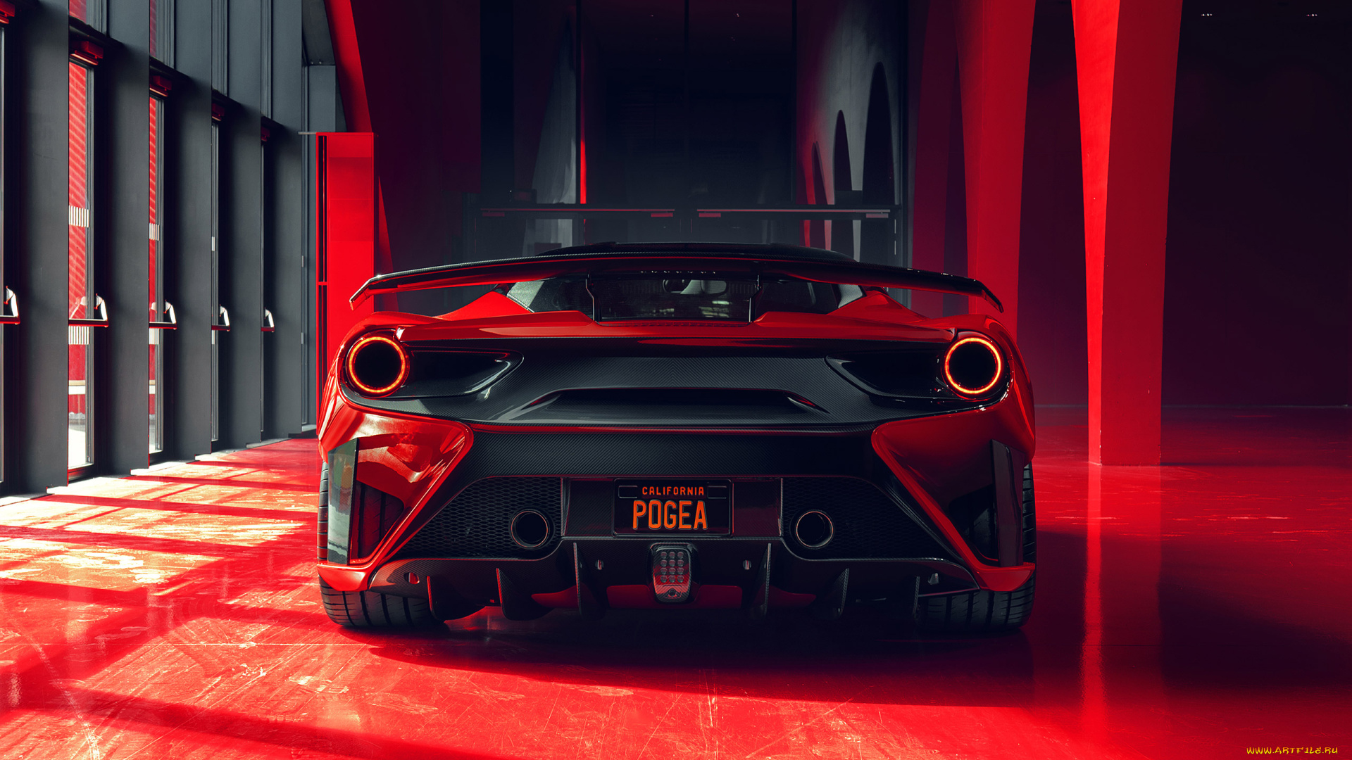 ferrari, 488, gtb, , pogea, racing, fplus, corsa, , 2018, автомобили, ferrari, вид, сзади, суперкар, ферарри, red, garage, supercar, rear, view, tuning, 488, gtb, exterior, pogea, racing, fplus, corsa