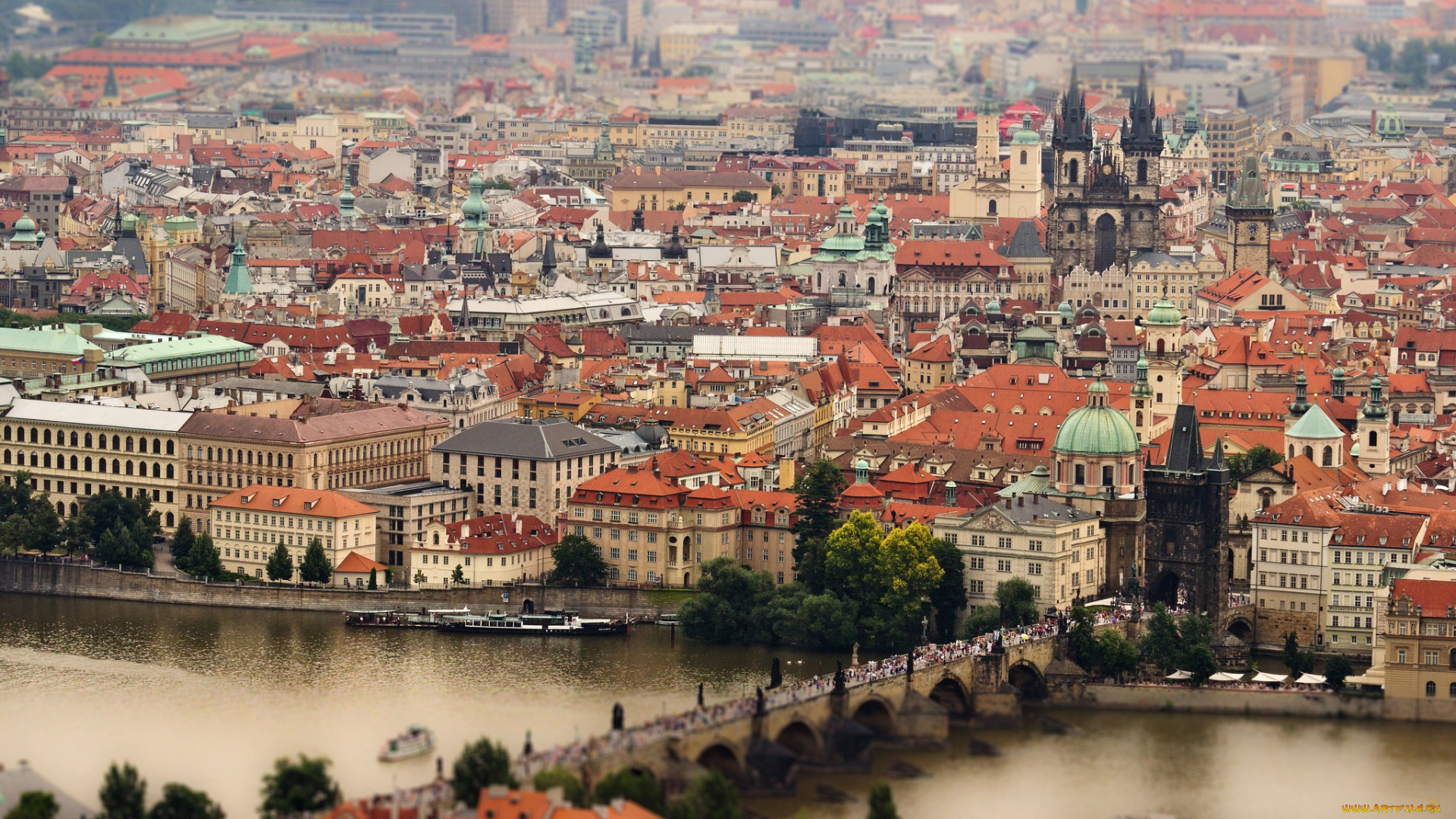 города, прага, Чехия, панорама, река, мост, prague, czech, republic, vltava, river, charles, bridge, влтава, карлов, здания