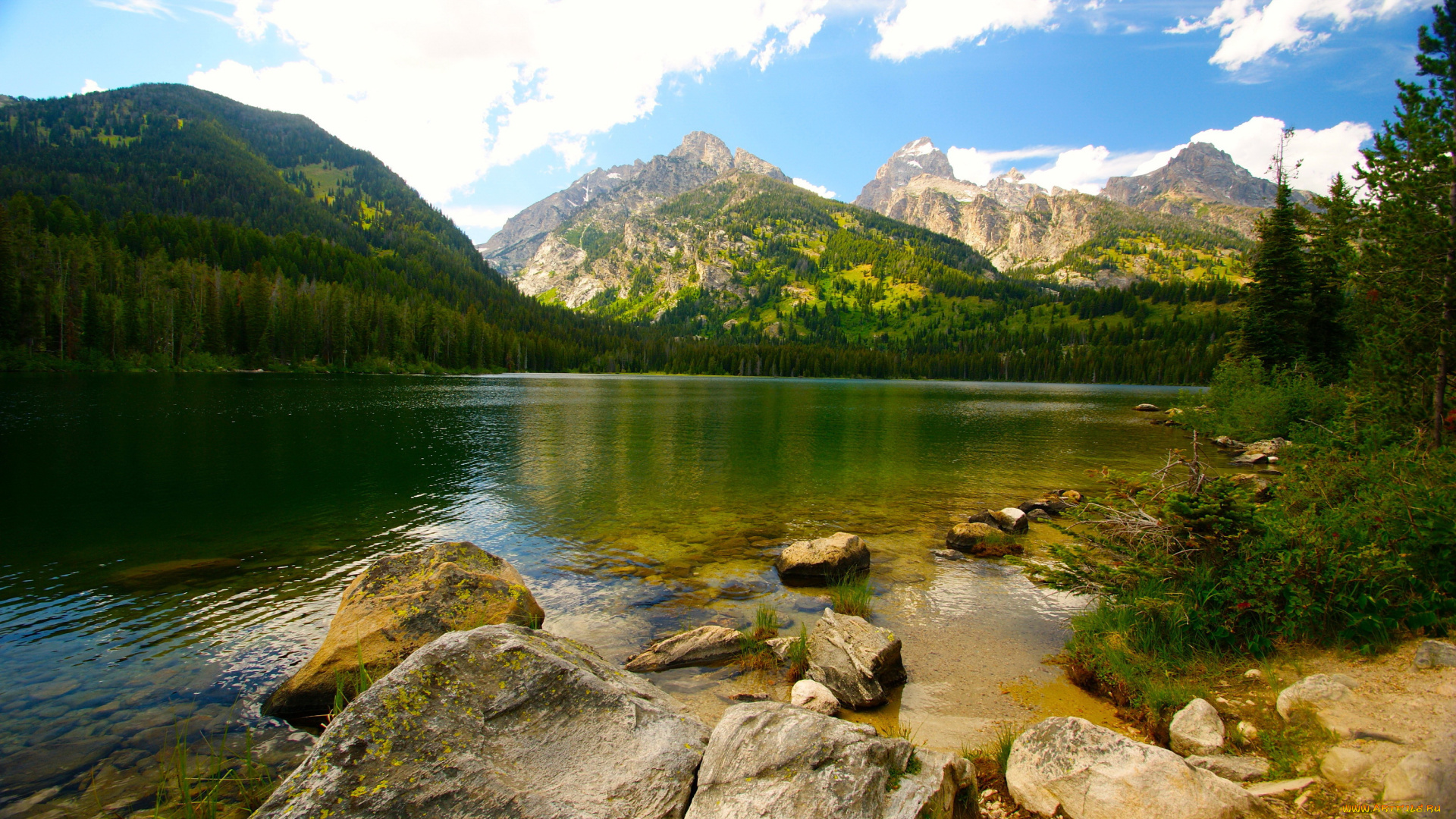 grand, teton, national, park, природа, реки, озера, горы, озеро