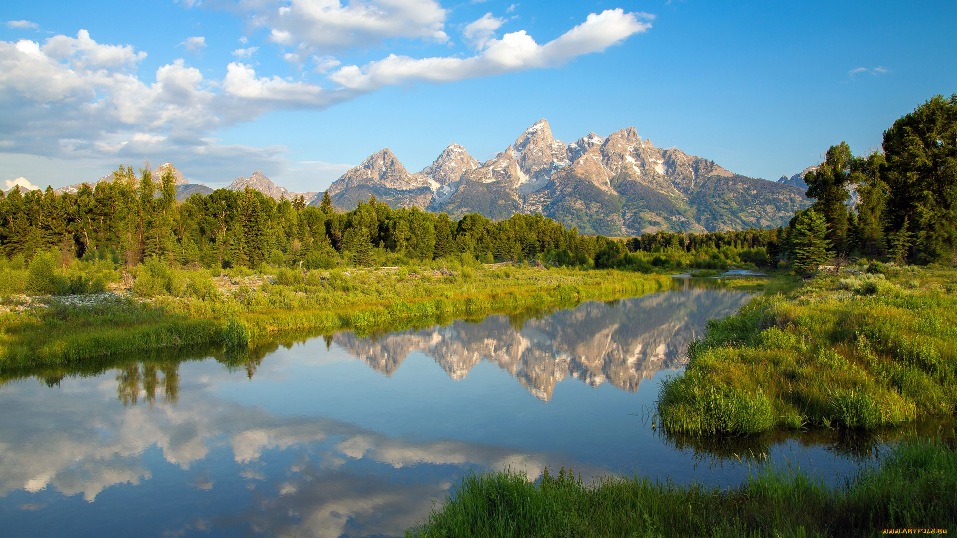 grand, teton, national, park, wyoming, природа, реки, озера, гранд-титон, вайоминг, горы, озеро, отражение