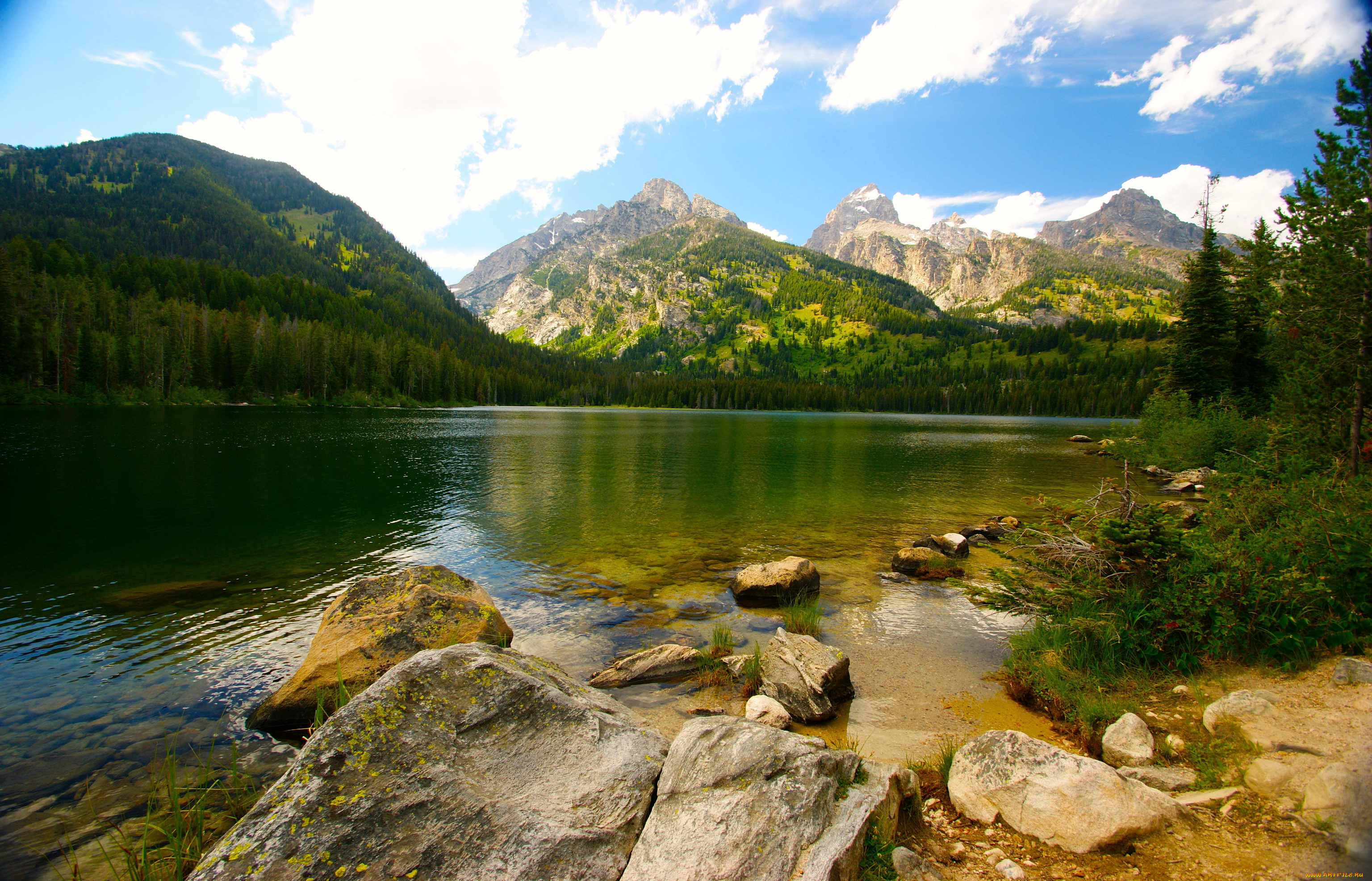 grand, teton, national, park, природа, реки, озера, горы, озеро