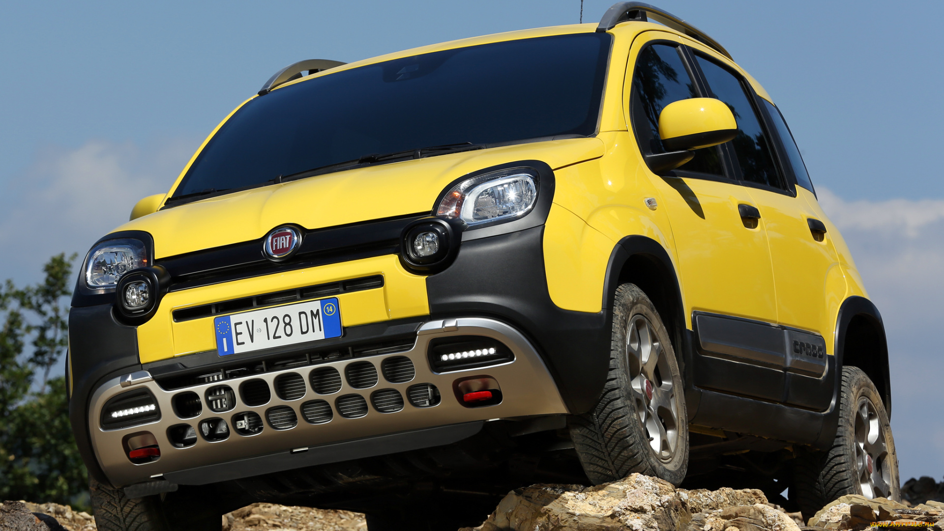 автомобили, fiat, cross, 319, panda, 2014г, желтый