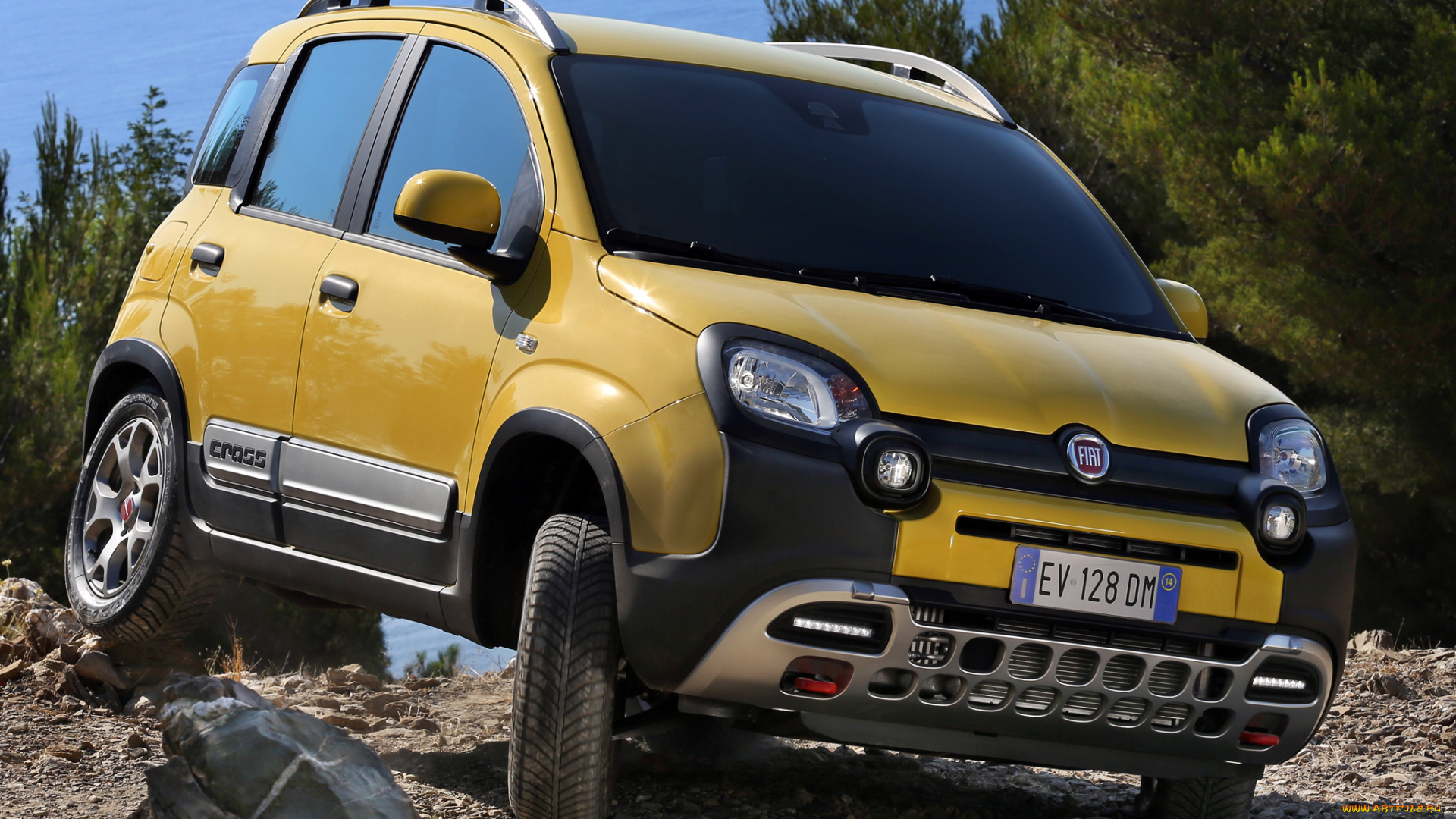 автомобили, fiat, panda, cross, 319, 2014г, желтый