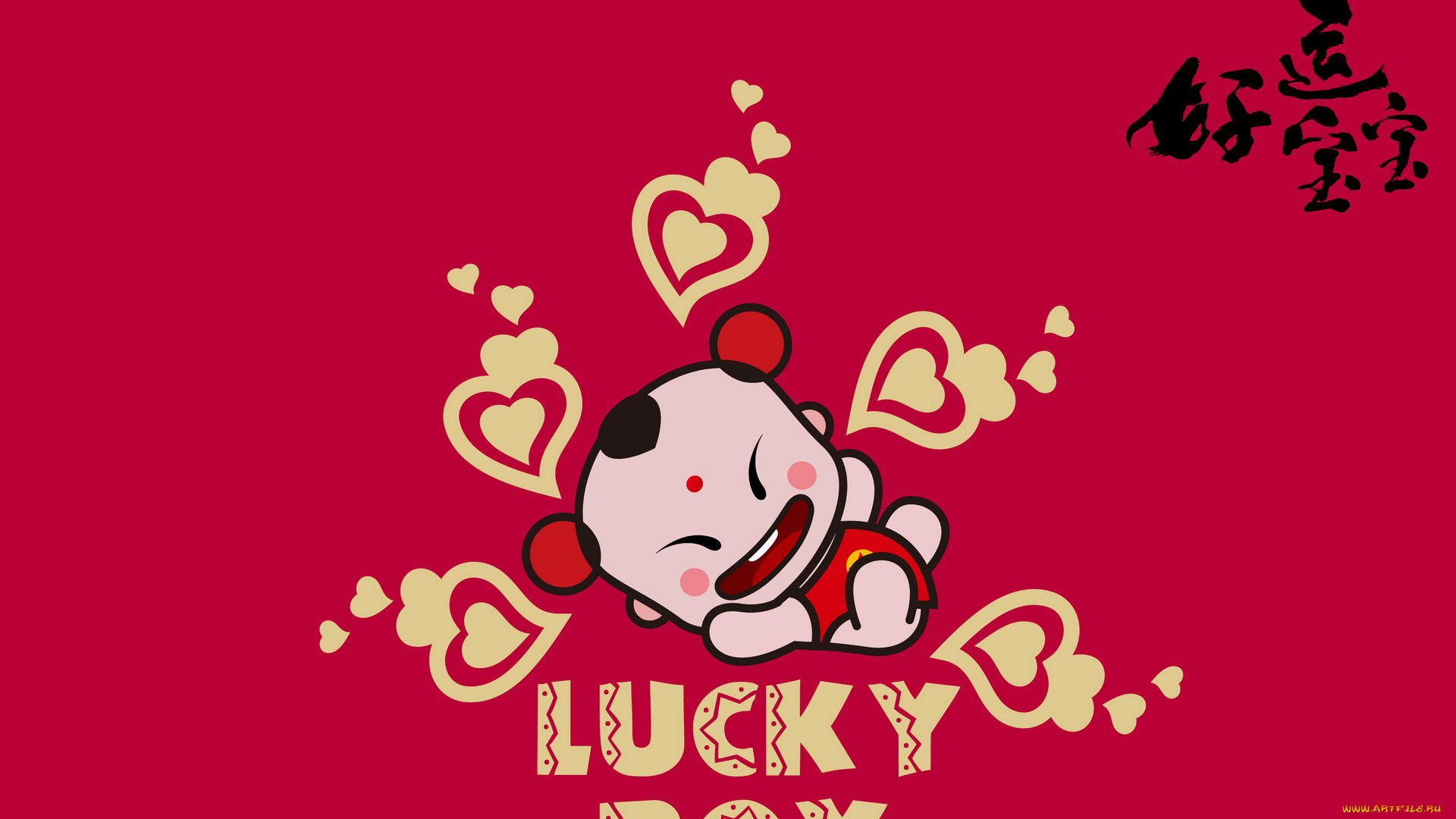 lucky, boy, векторная, графика, мультфильмы, фон