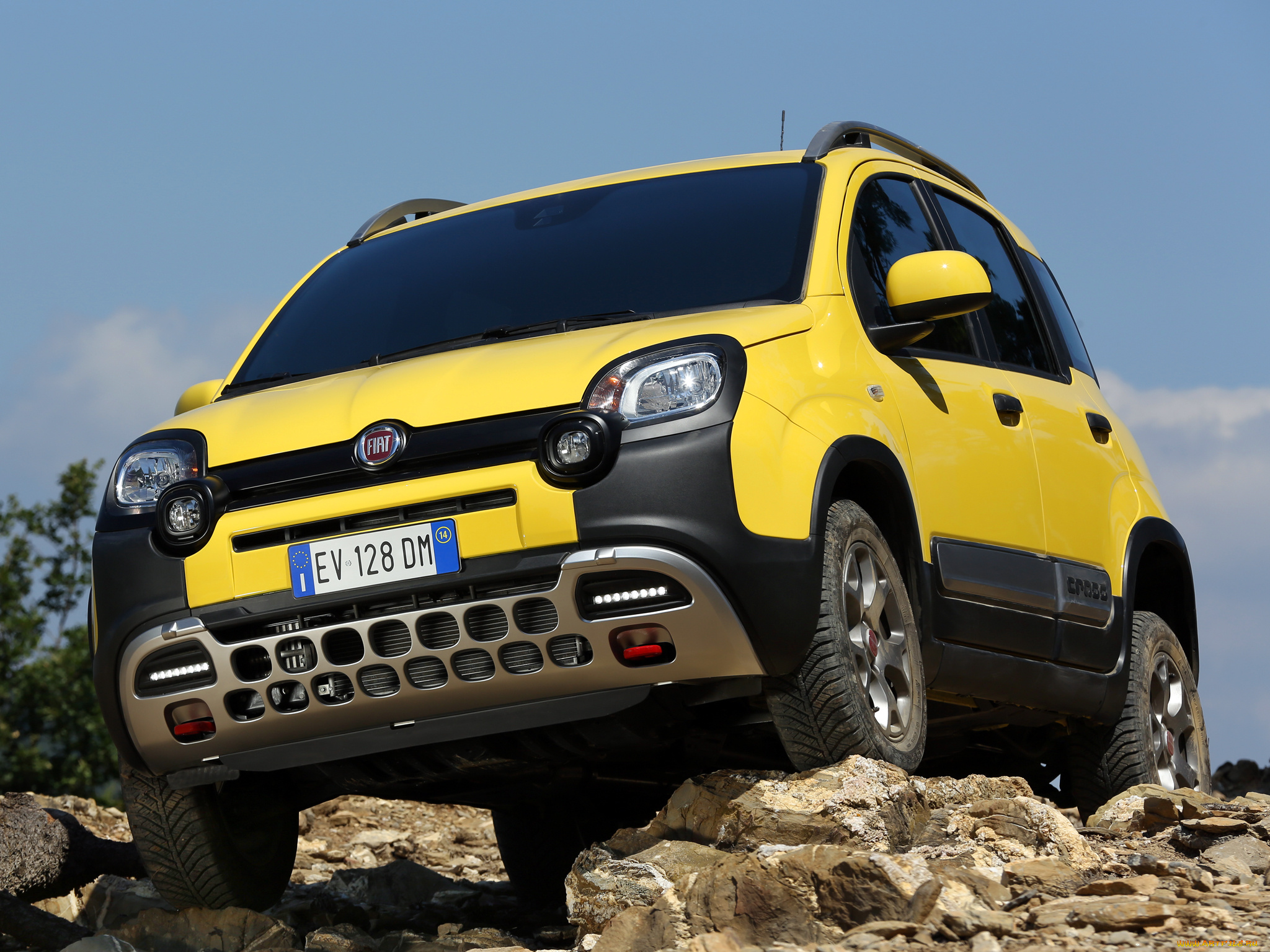 автомобили, fiat, cross, 319, panda, 2014г, желтый