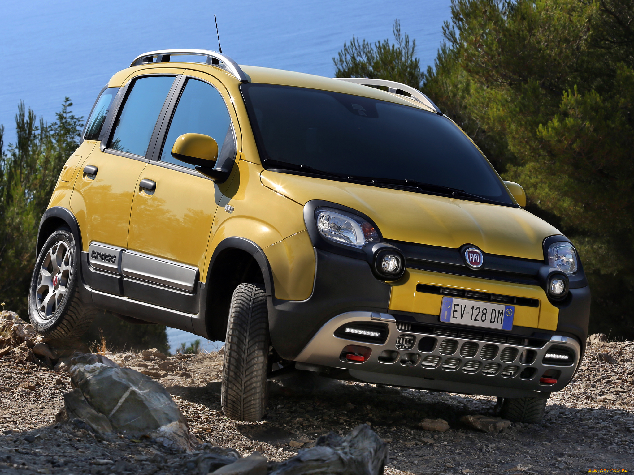 автомобили, fiat, panda, cross, 319, 2014г, желтый