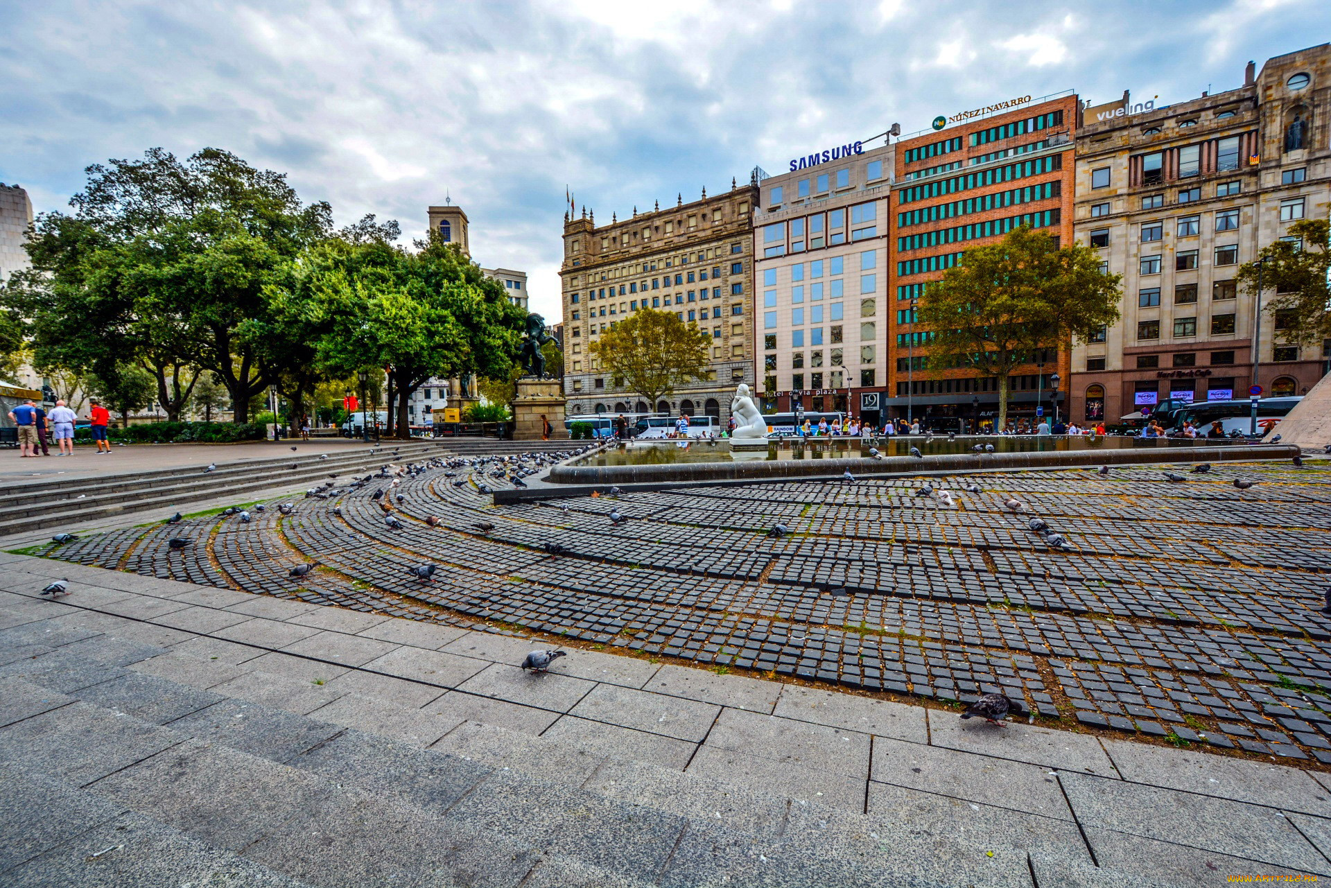 placa, de, catalunya, города, барселона, , испания, placa, de, catalunya