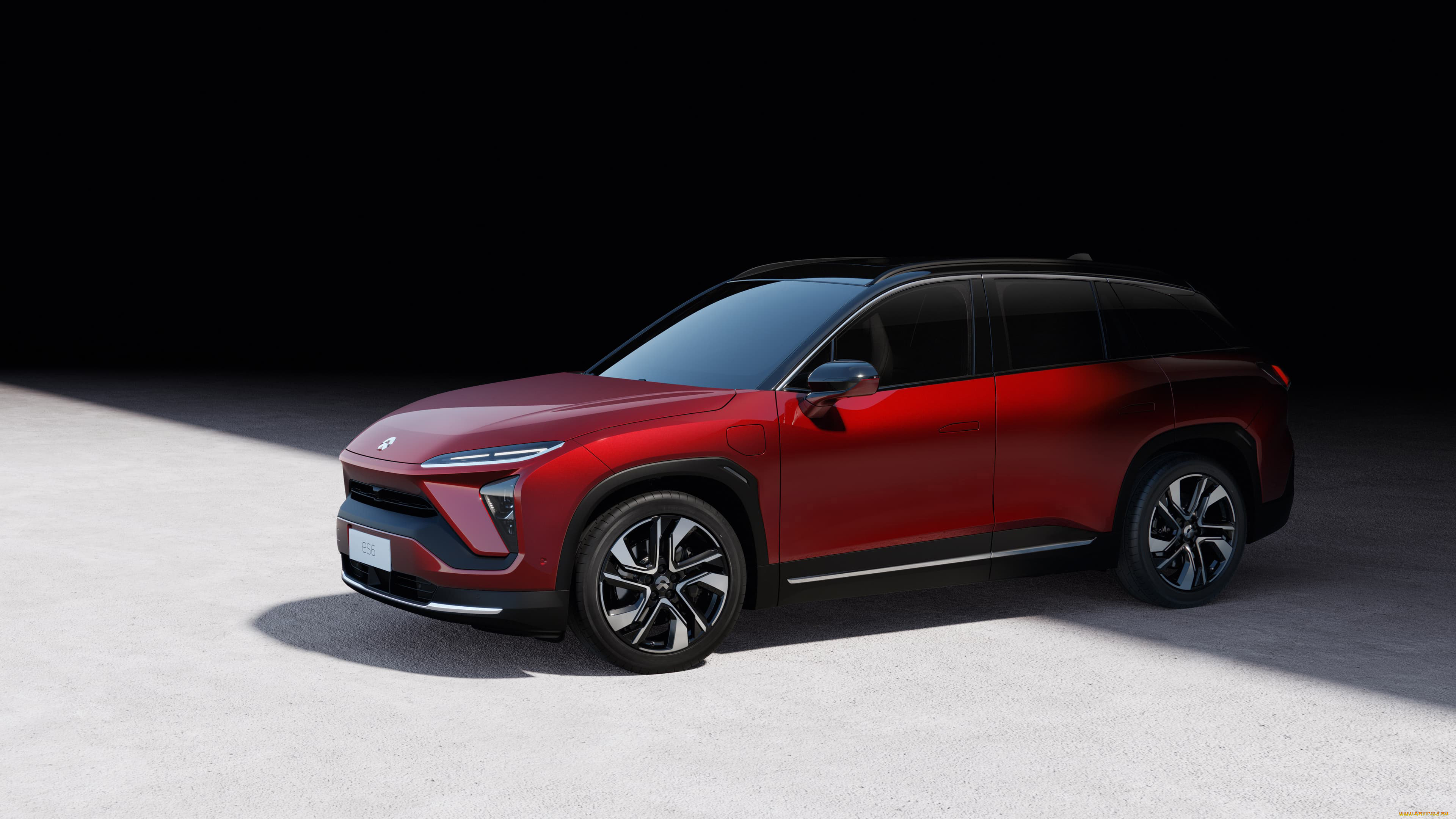 nio, es6, 2019, автомобили, nio, красный, тень