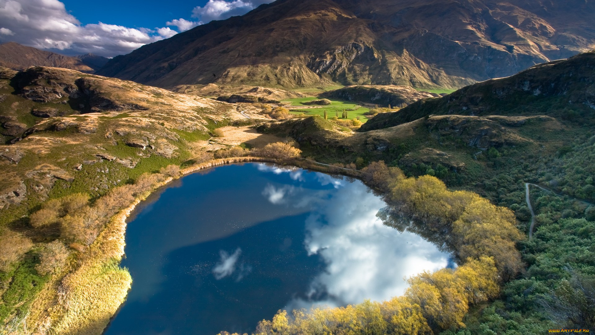 heart, lake, природа, реки, озера, озеро, горы, долина