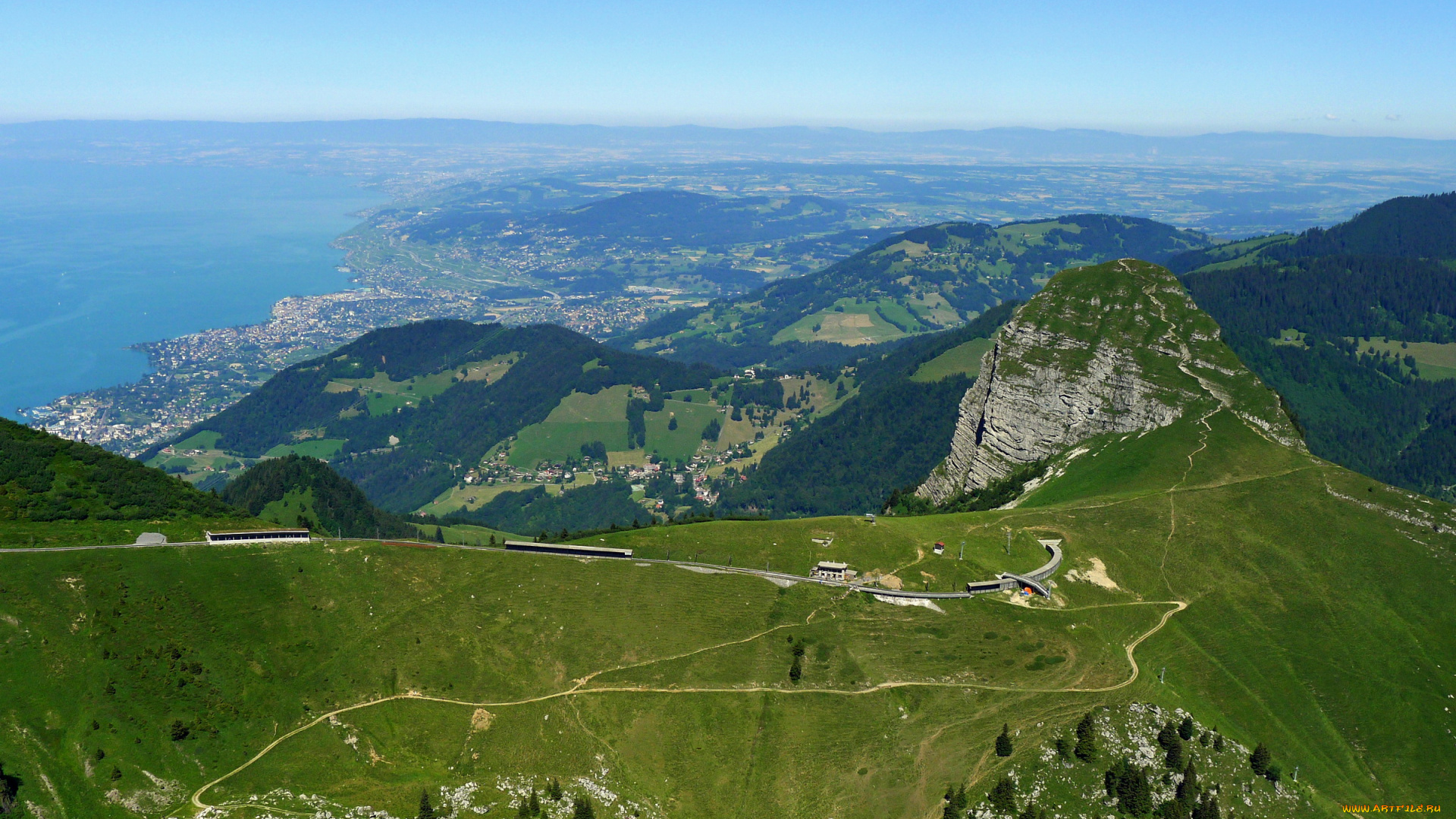 rochers, де, naye, switzerland, природа, горы