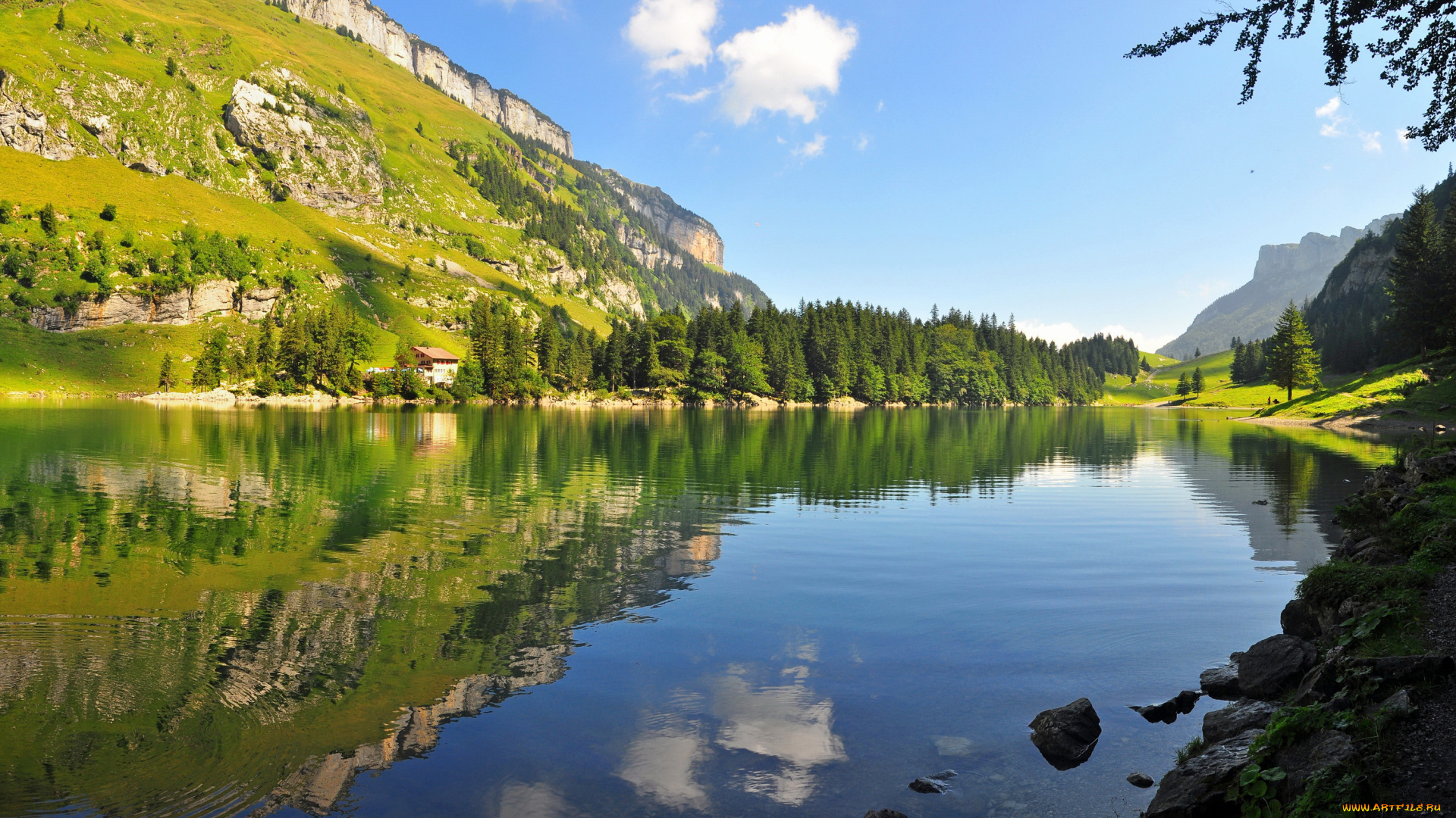 швейцария, швенде, природа, реки, озера, река