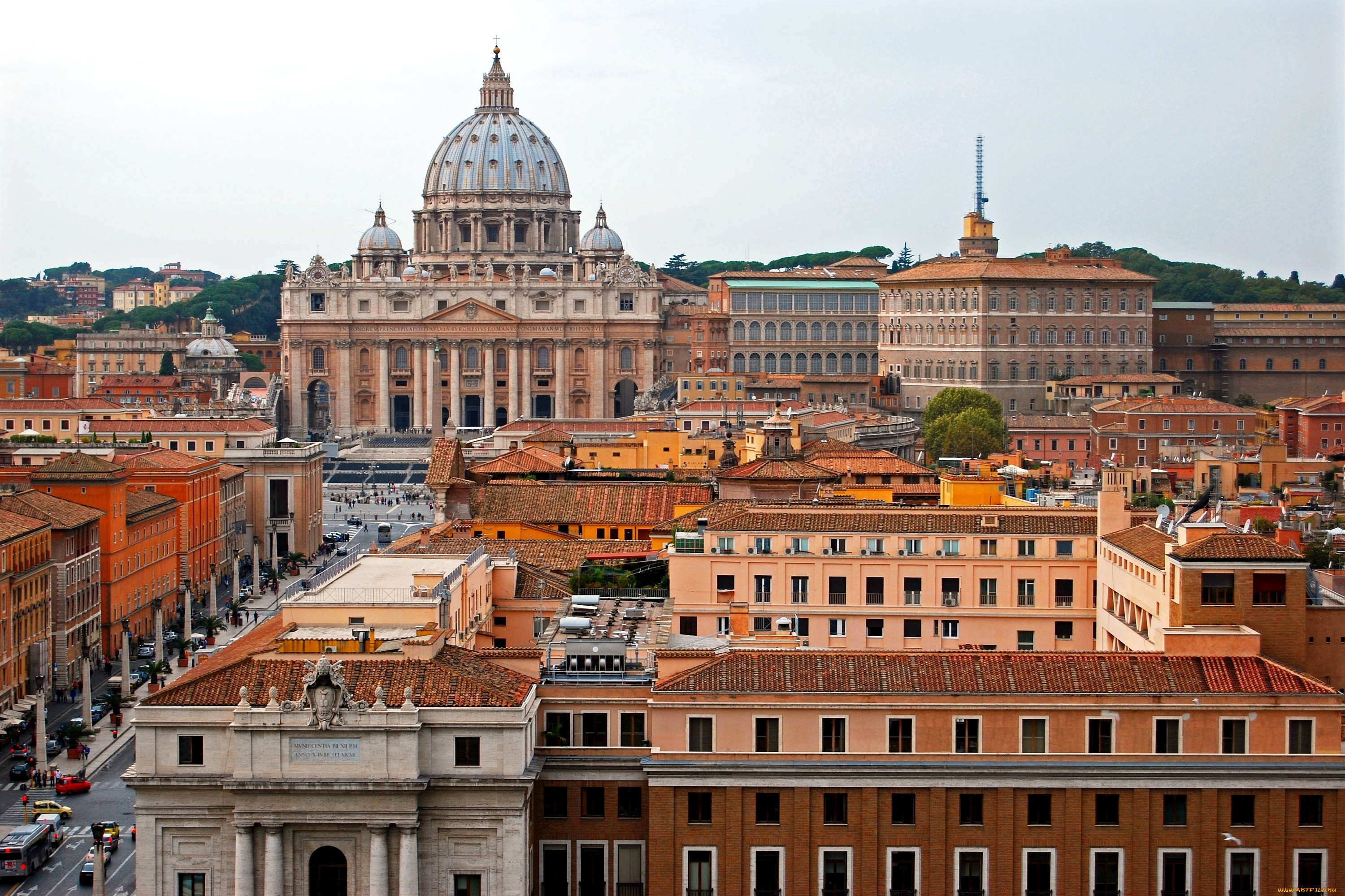 города, рим, ватикан, италия, здания, крыши