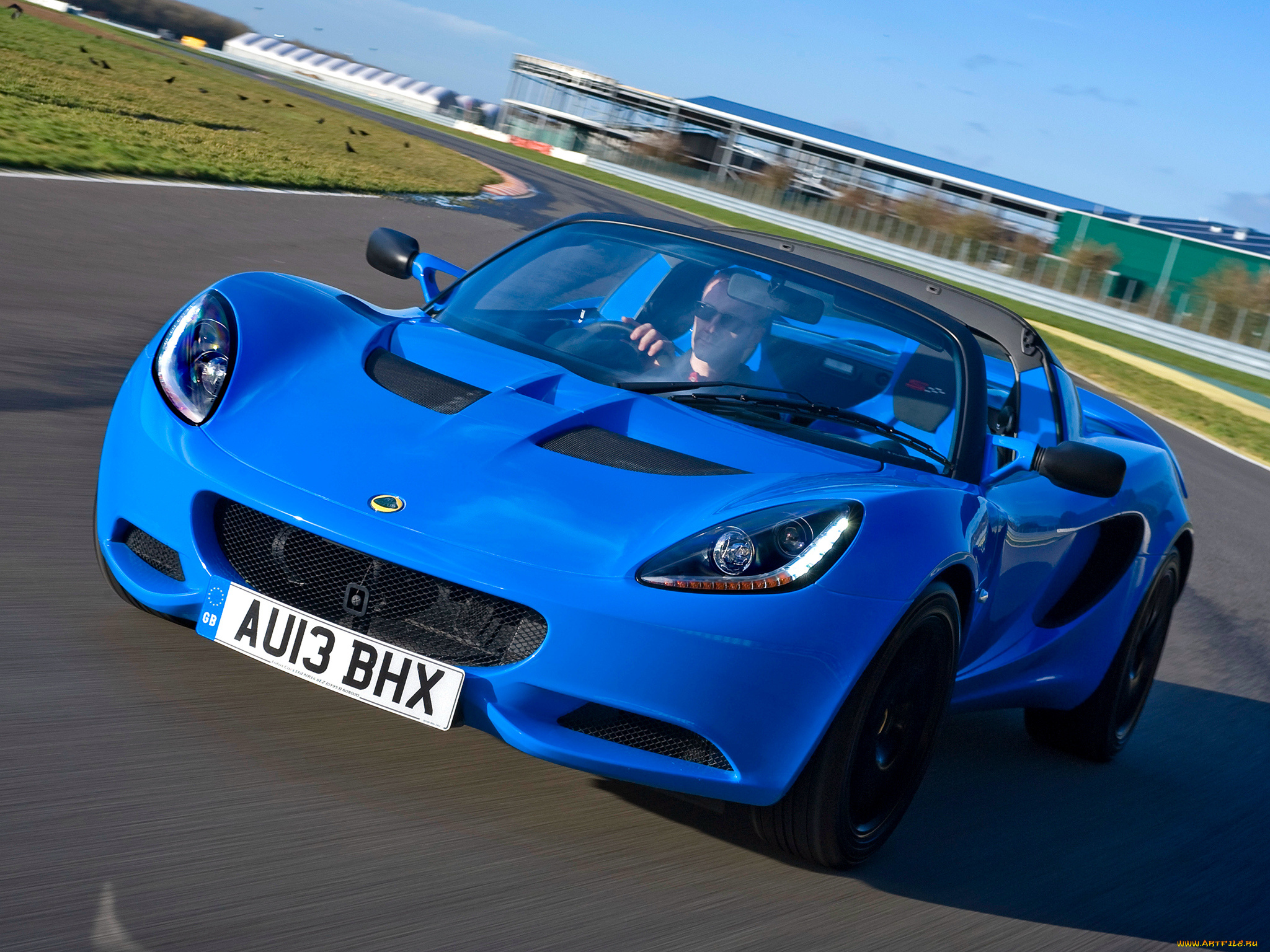 автомобили, lotus, club, elise, s, синий, 2013г, racer