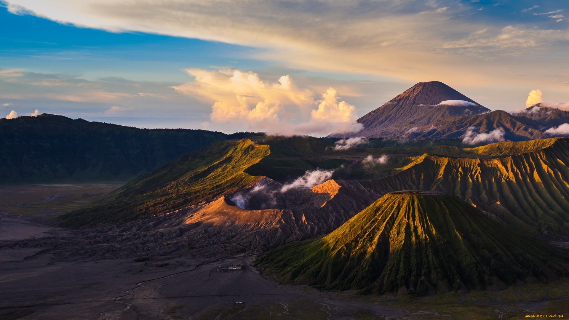 природа, горы, tengger, вулканический, комплекс-кальдеры, тенгер, индонезия, действующий, вулкан, бромо, Ява