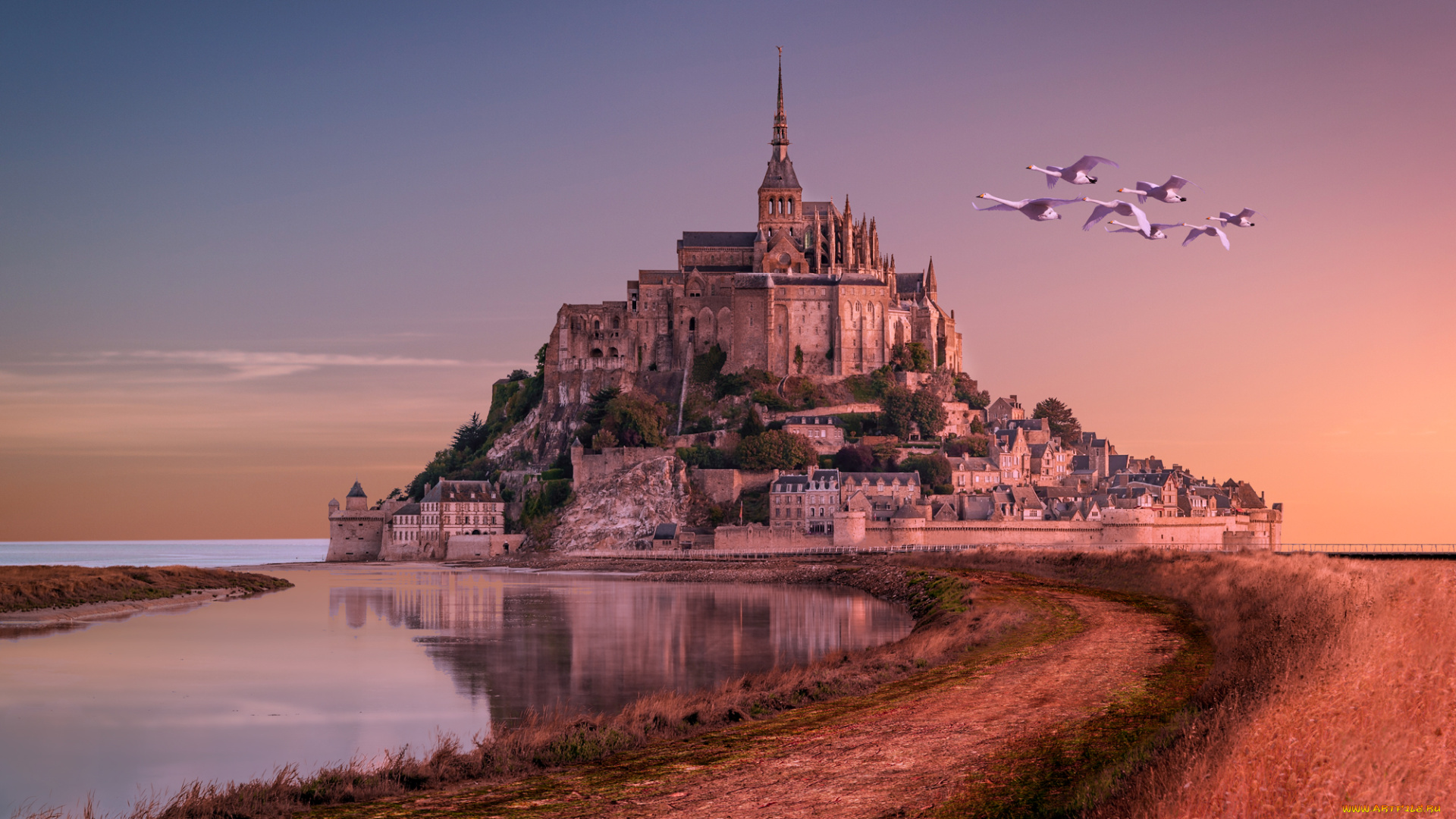 mont-saint-michel, города, -, дворцы, , замки, , крепости, побережье