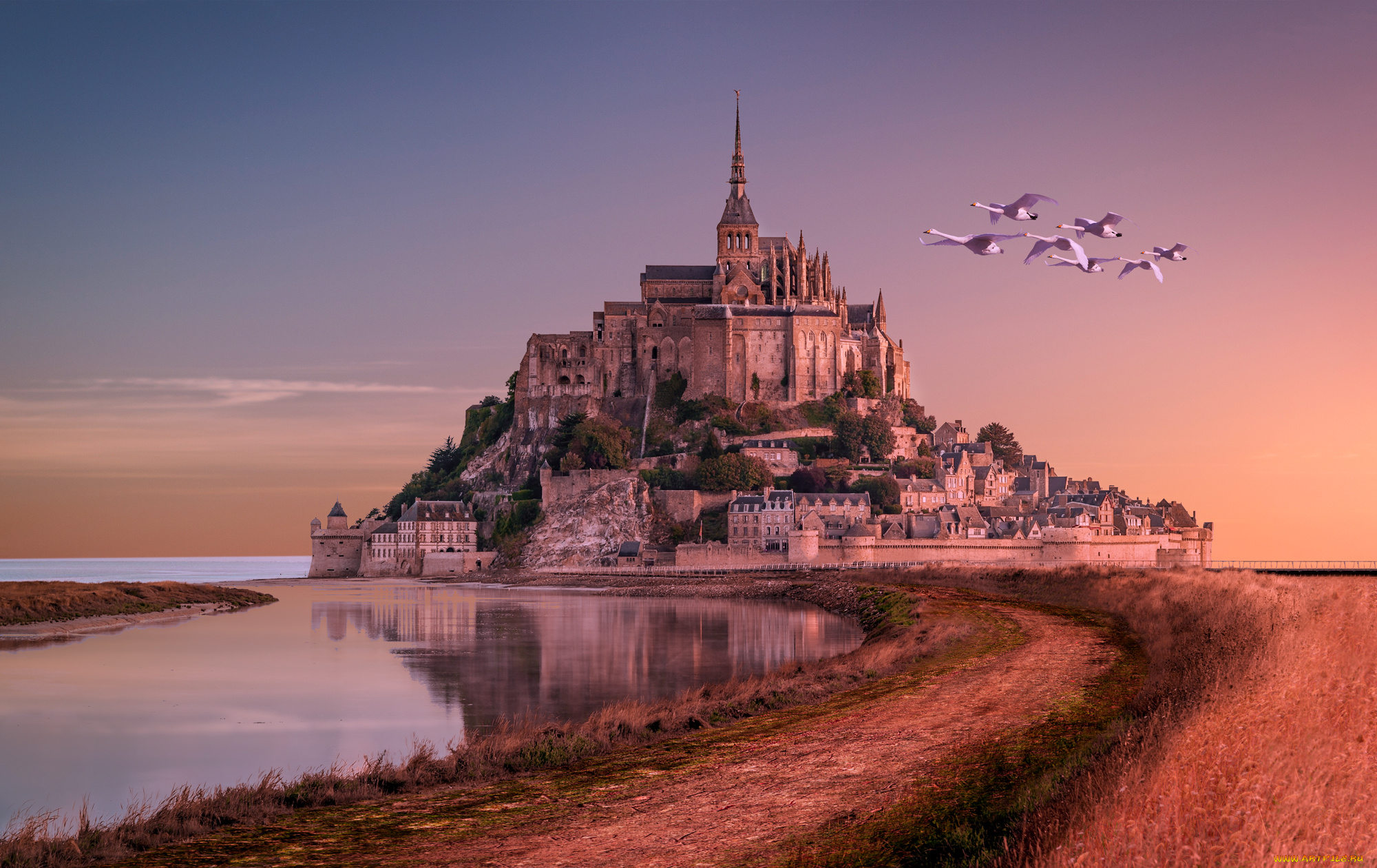 mont-saint-michel, города, -, дворцы, , замки, , крепости, побережье