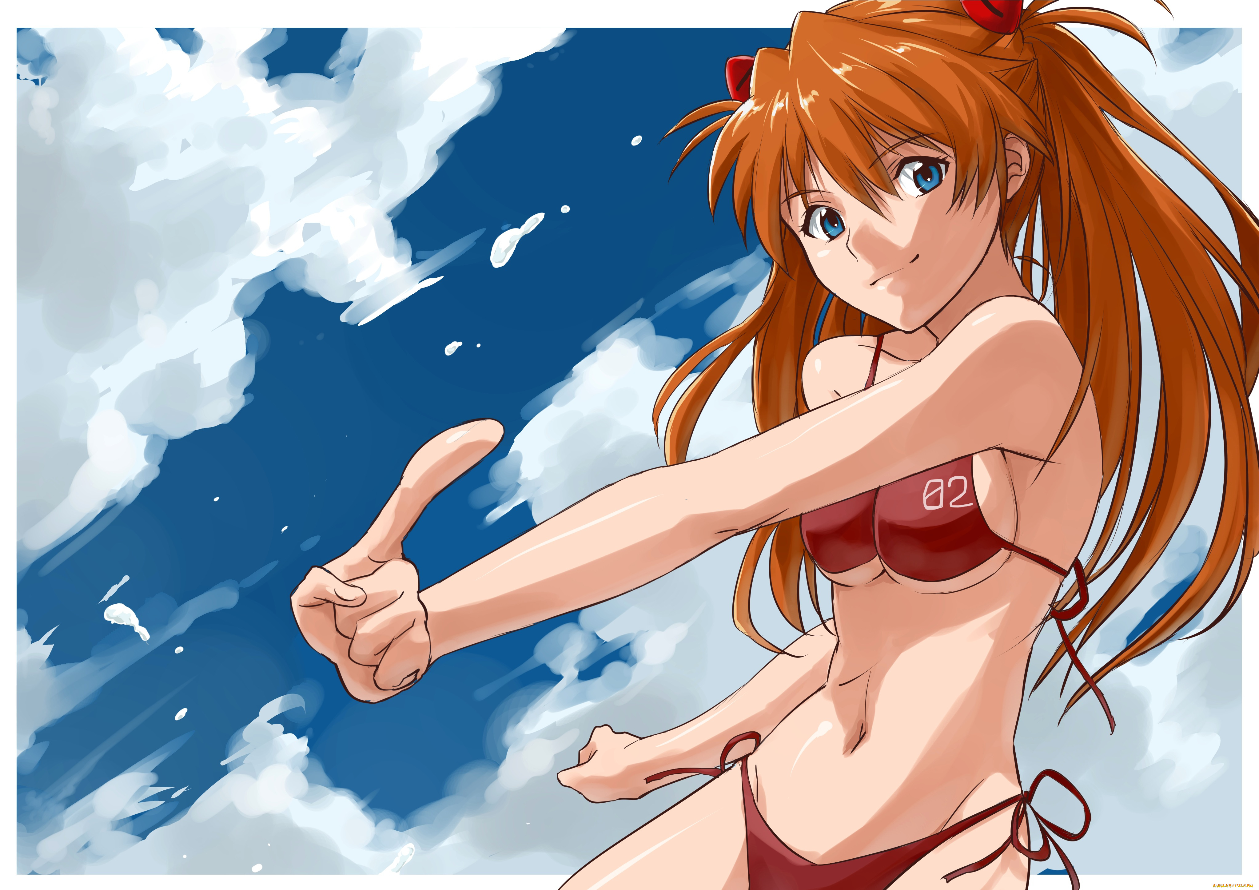 аниме, evangelion, souryuu, asuka, langley