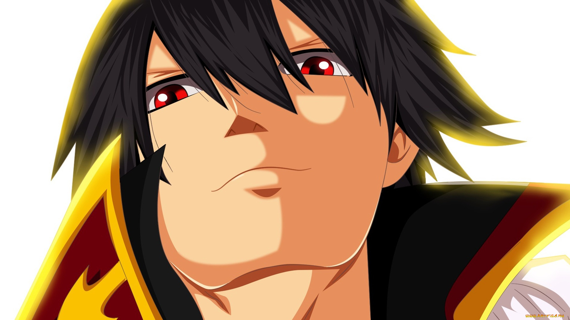 аниме, fairy, tail, face, man, by, laxus, dreyards, red, eyes, zeref, mahou, oni, asiatic, powerful, oriental, fairy, tail, japanese, manga, asian, evil