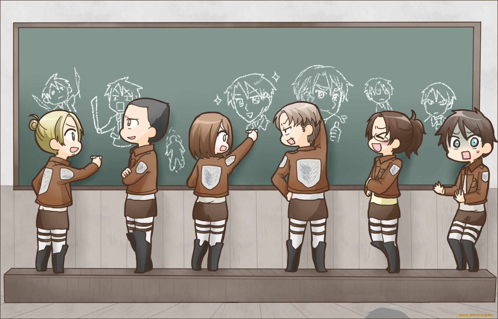 аниме, shingeki, no, kyojin, атака, титанов