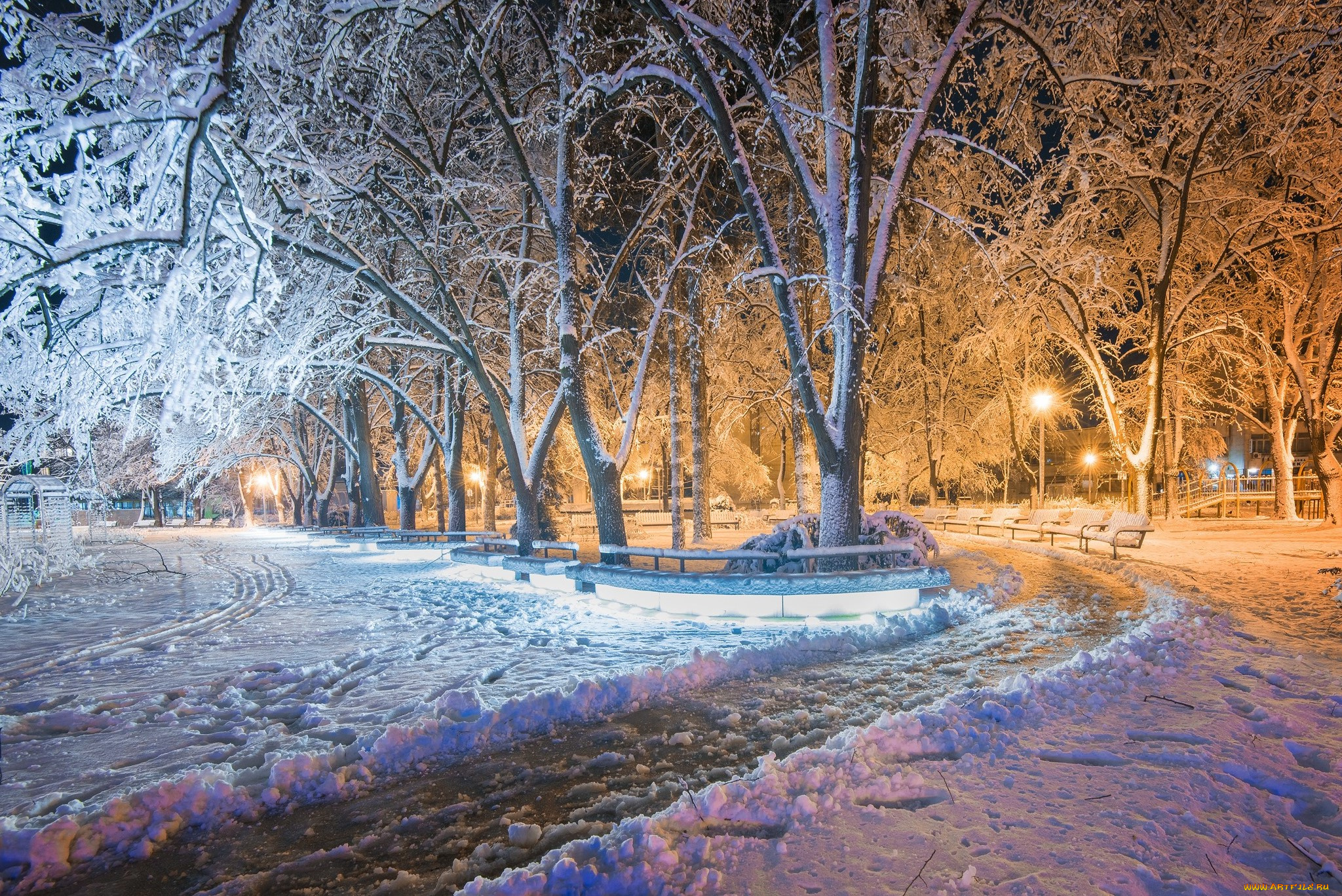 природа, парк, kazanlak, болгария, зима