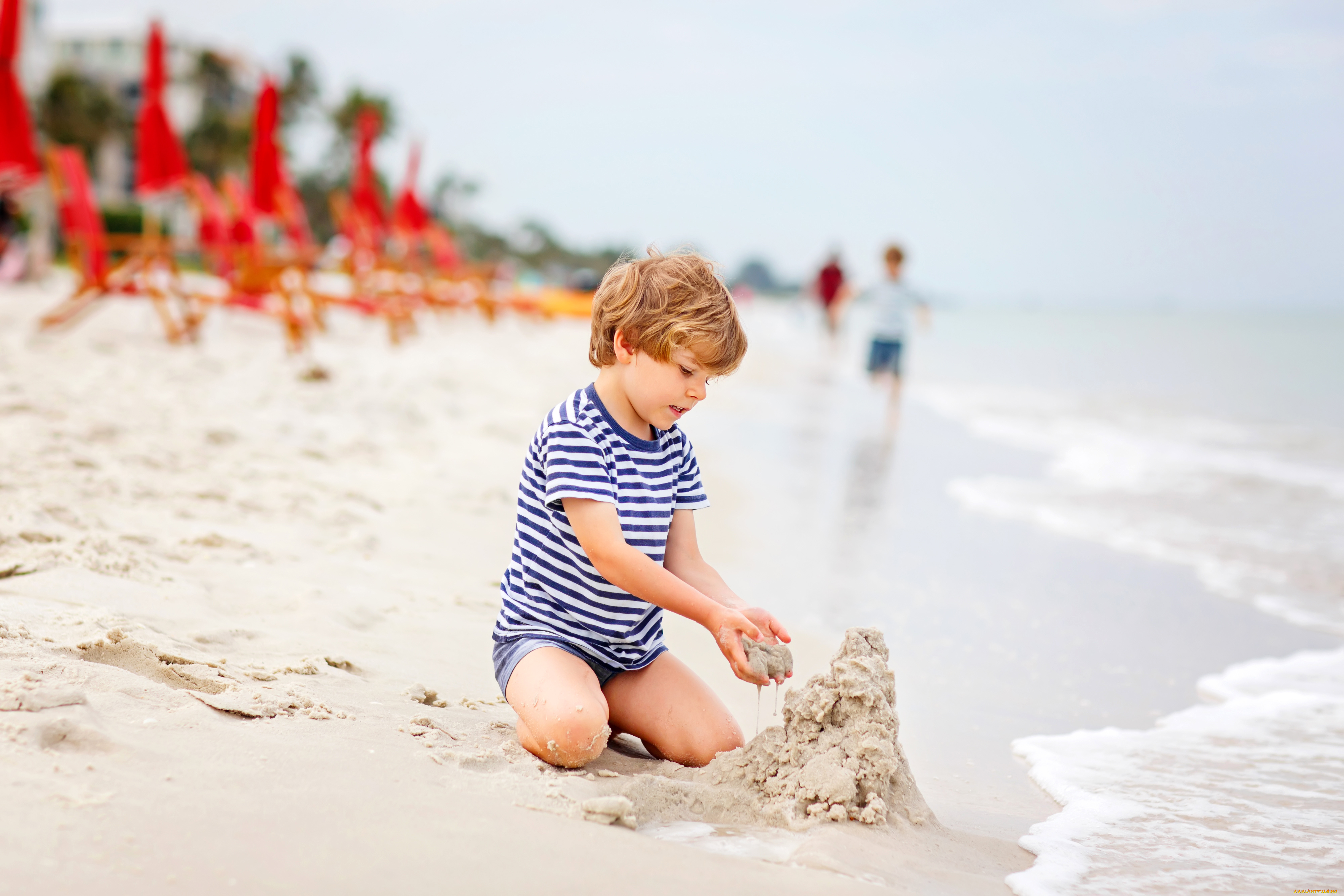 разное, дети, мальчик, пляж, песок