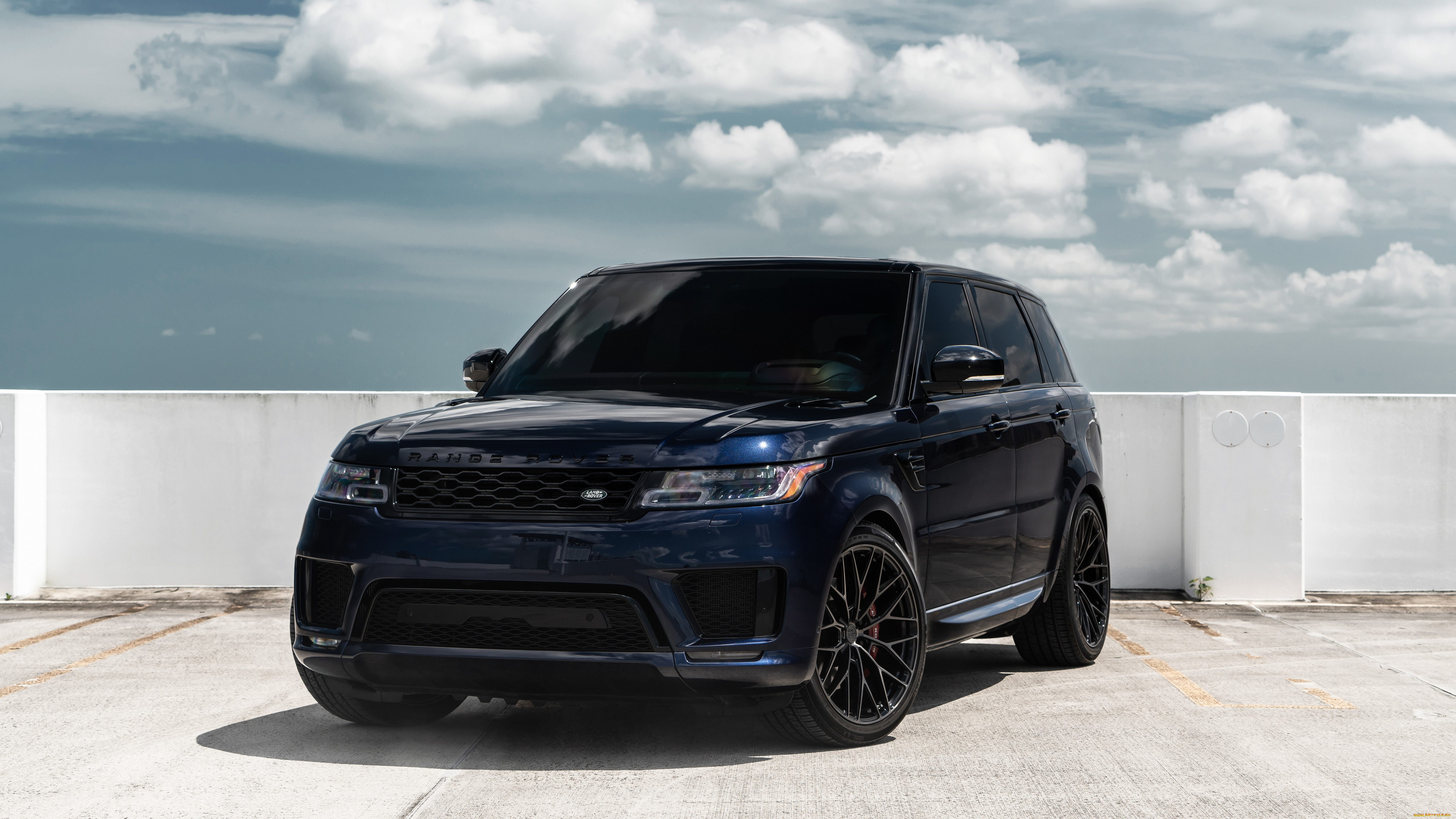 мужик, из, англии, автомобили, range, rover, range, rover, blue, parking, cloud, ranger, sport