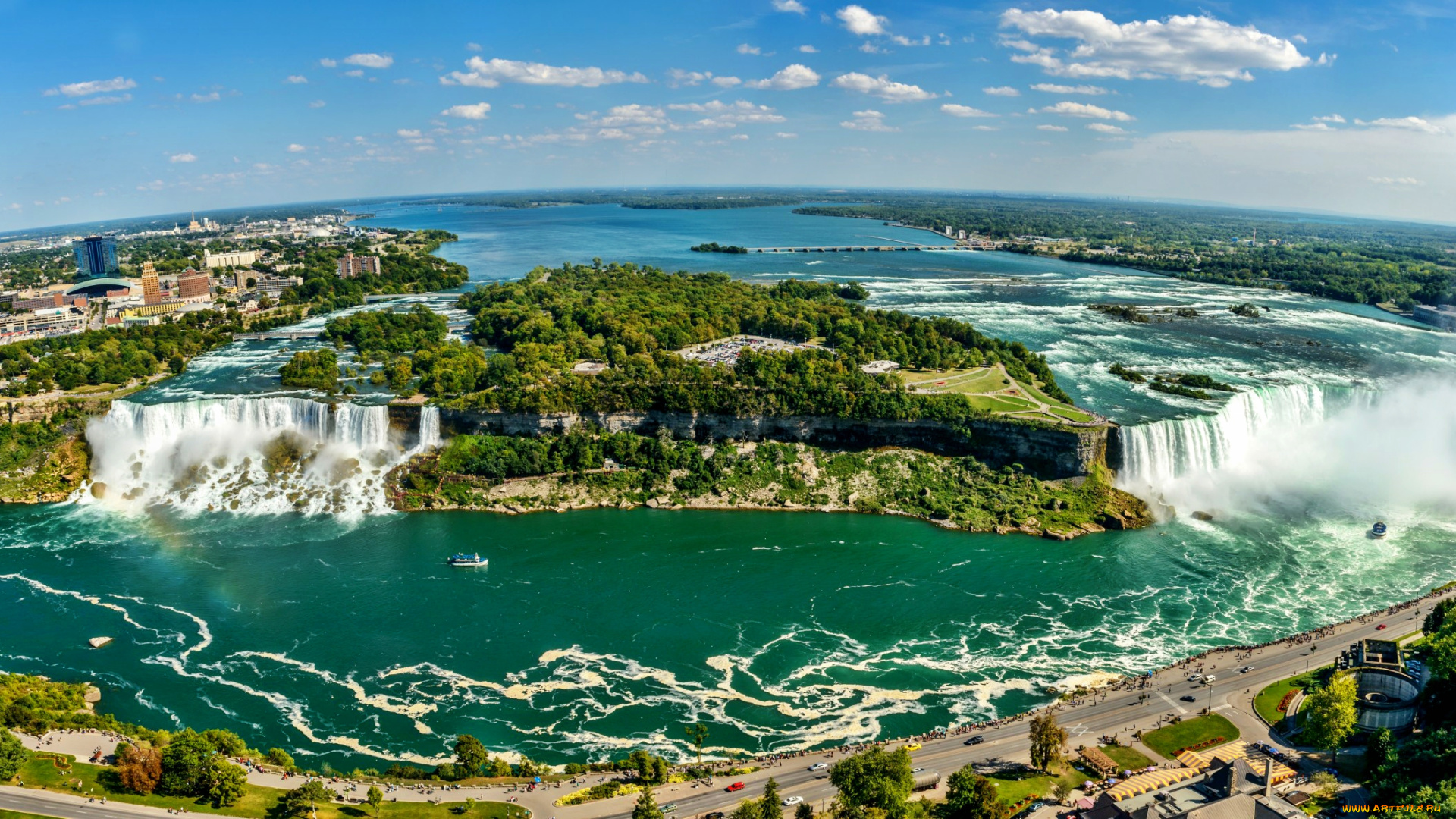 niagara, falls, природа, водопады, река, водопад, ниагара, панорама