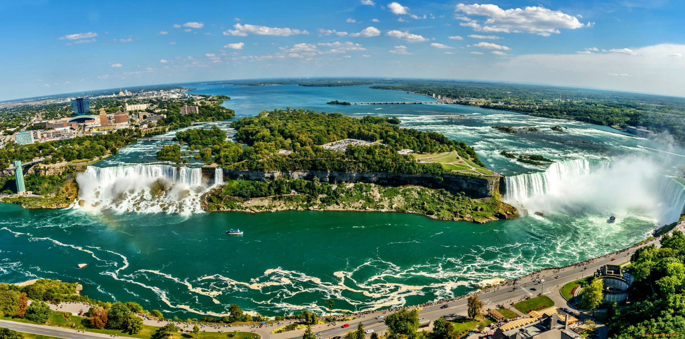 niagara, falls, природа, водопады, река, водопад, ниагара, панорама