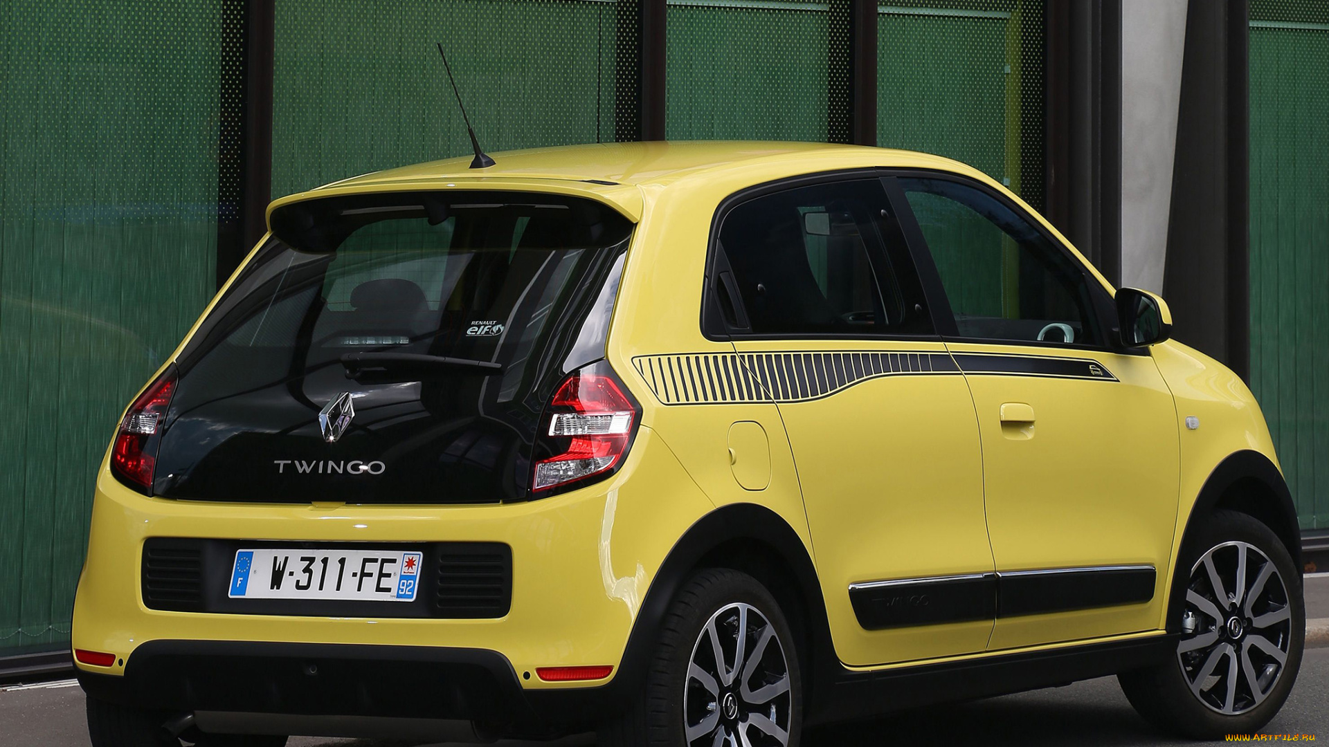 автомобили, renault, twingo, желтый, 2014г