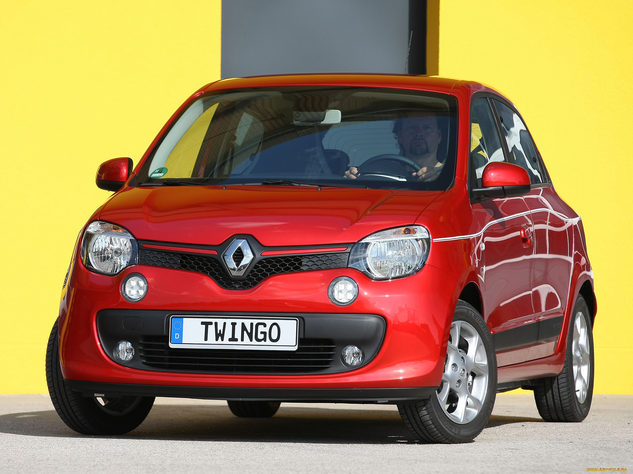 автомобили, renault, twingo, красный, 2014г