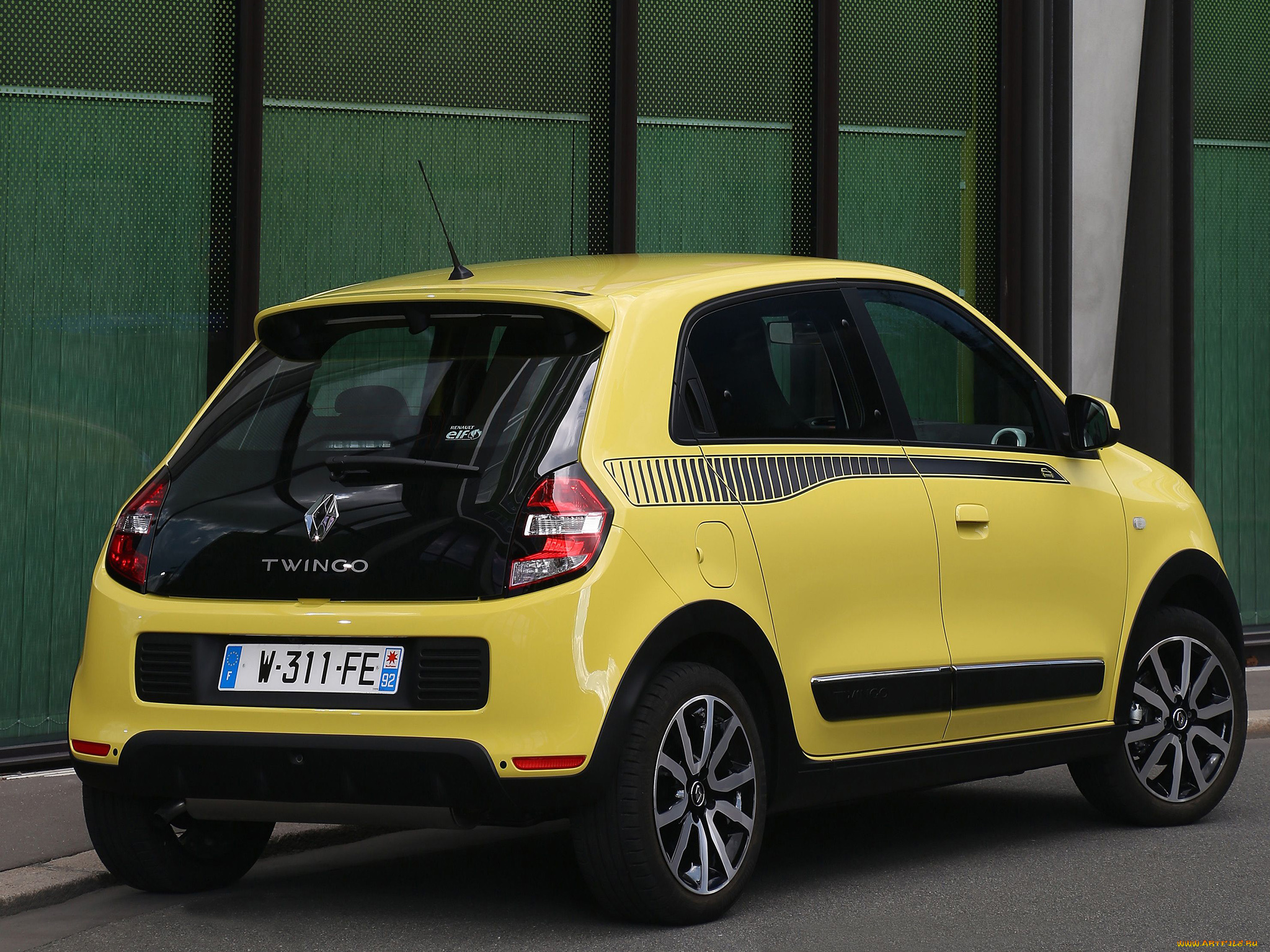 автомобили, renault, twingo, желтый, 2014г