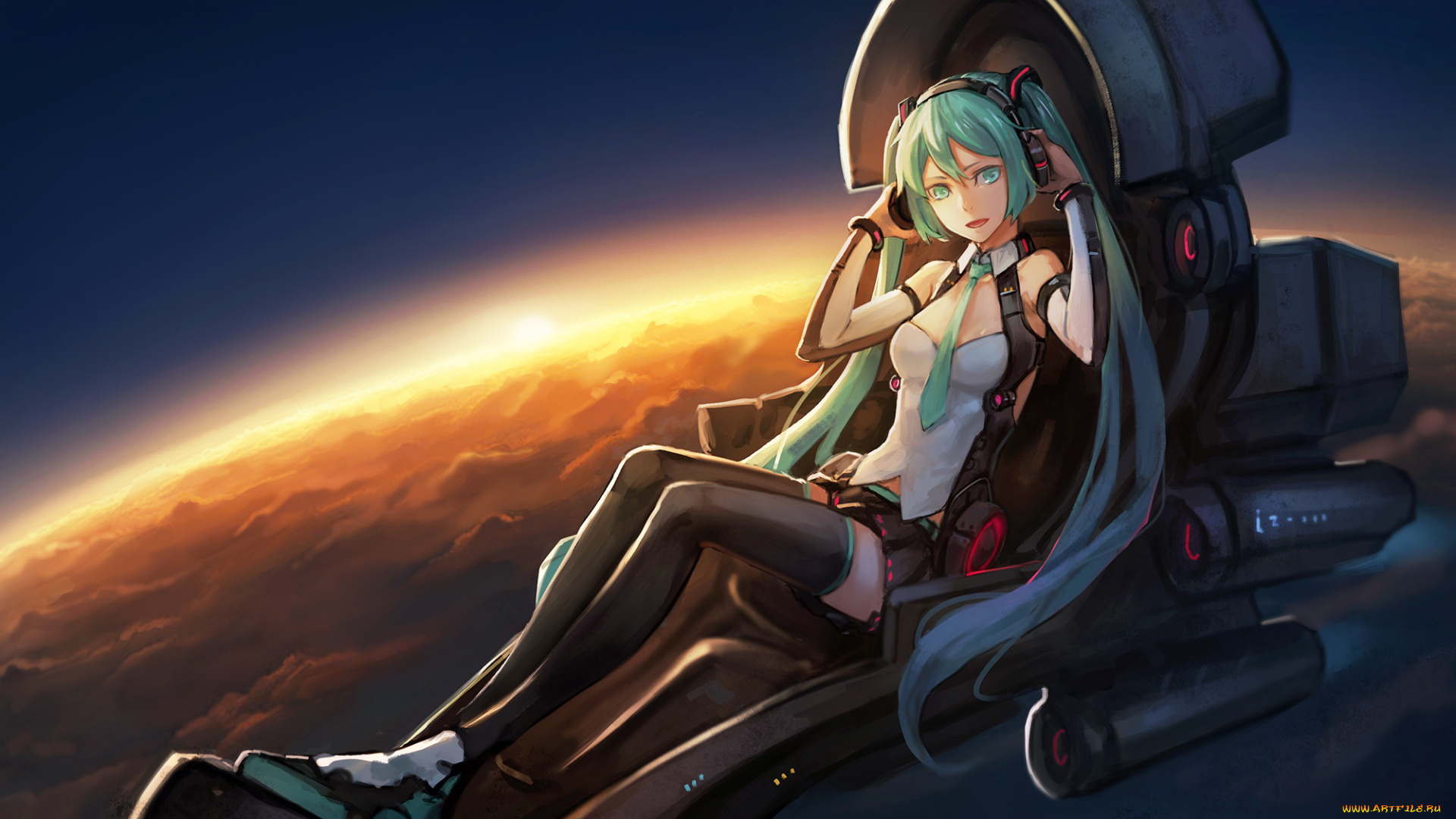 аниме, vocaloid, hatsune, miku, арт, девушка, bryanth