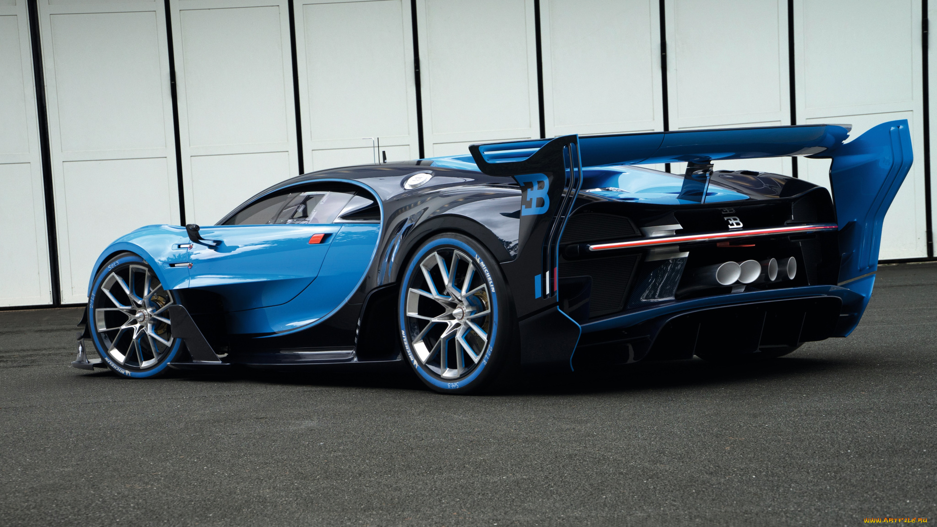 спортивный синий автомобиль bugatti vision gran turismo бесплатно