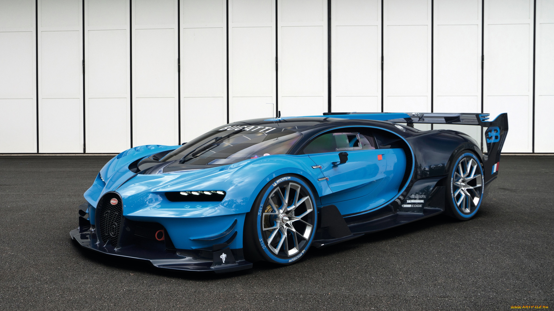 спортивный синий автомобиль bugatti vision gran turismo бесплатно