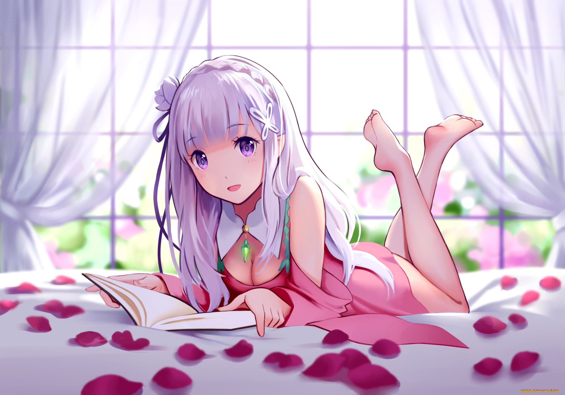 аниме, re, , zero, kara, hajimeru, isekai, seikatsu, фон, взгляд, девушка