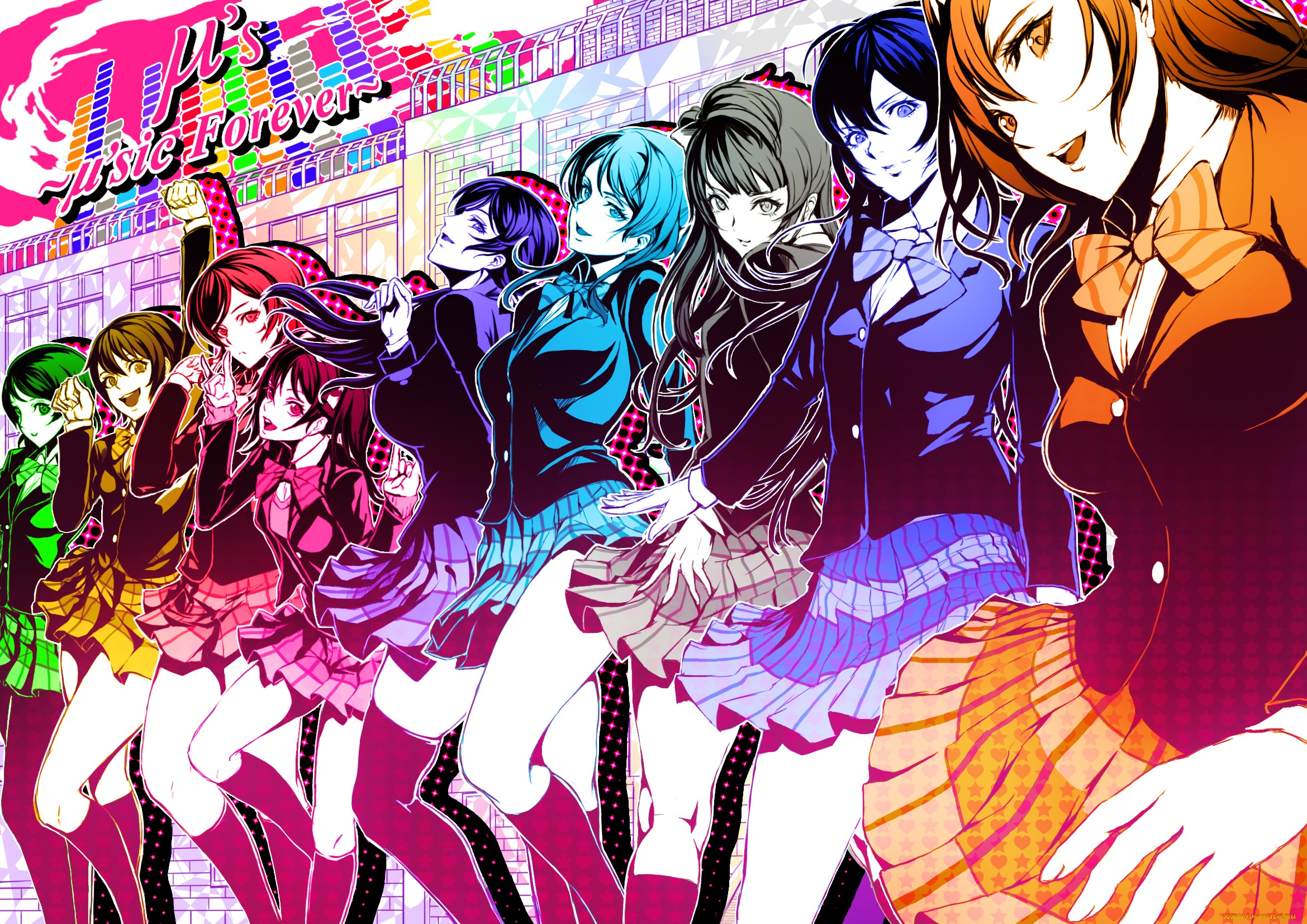 аниме, love, live, , school, idol, project, девушки