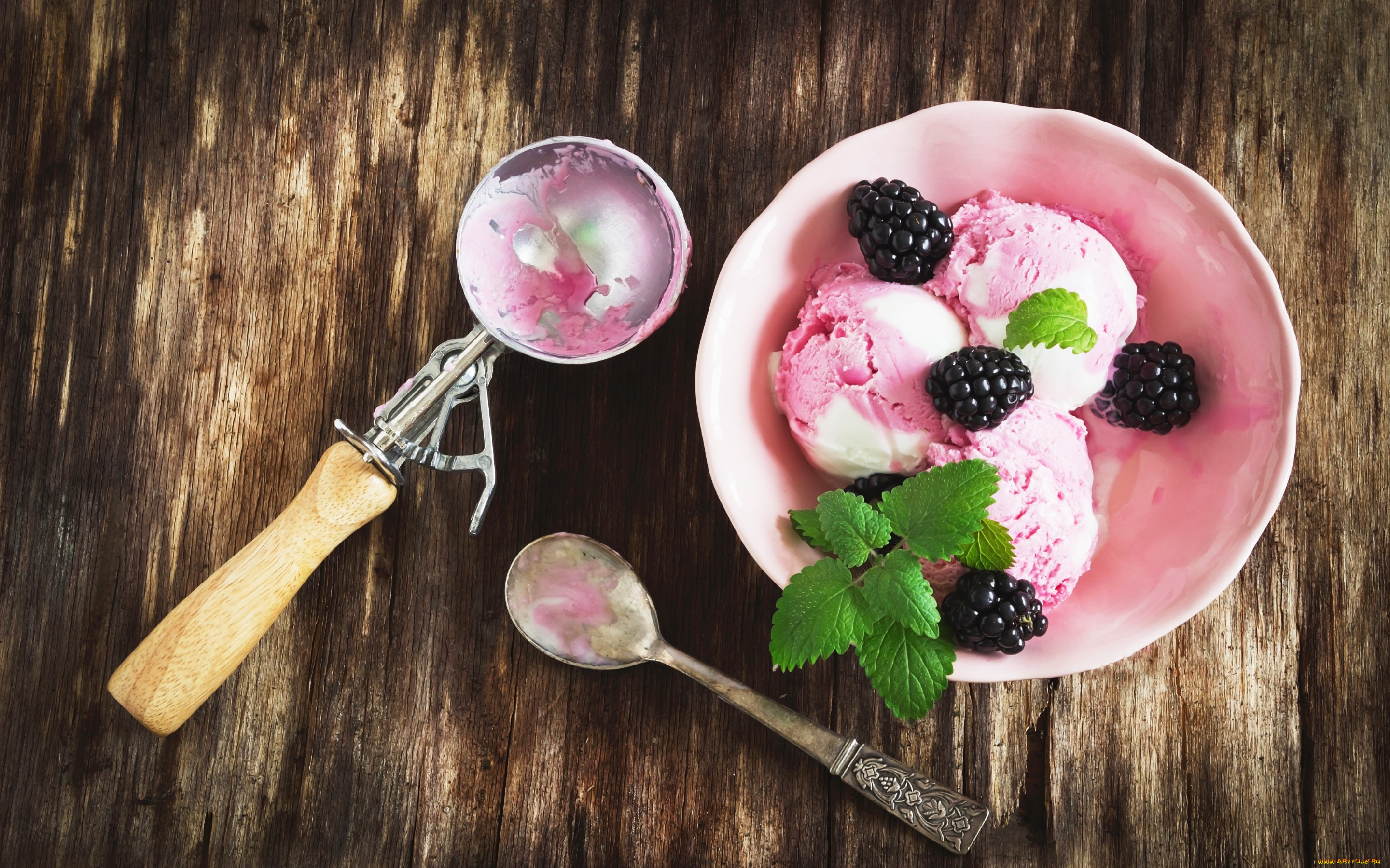 мороженое тарелка ежевика ягоды загрузить