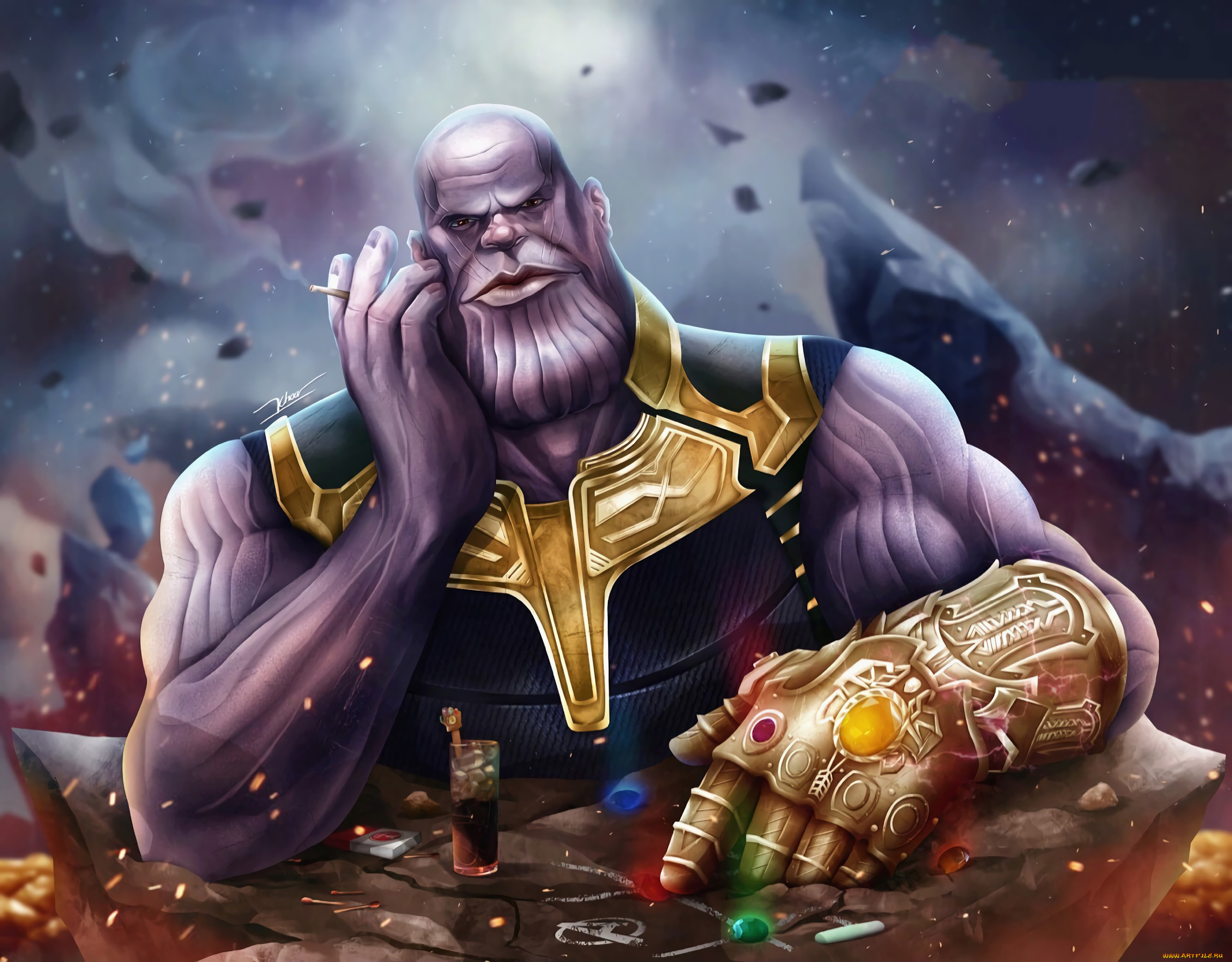 рисованное, комиксы, thanos