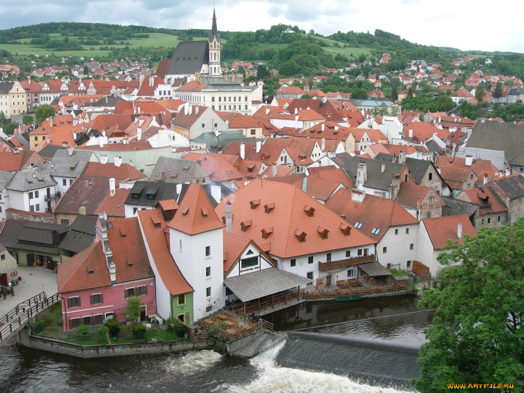 cesky, krumlov, czech, города, панорамы