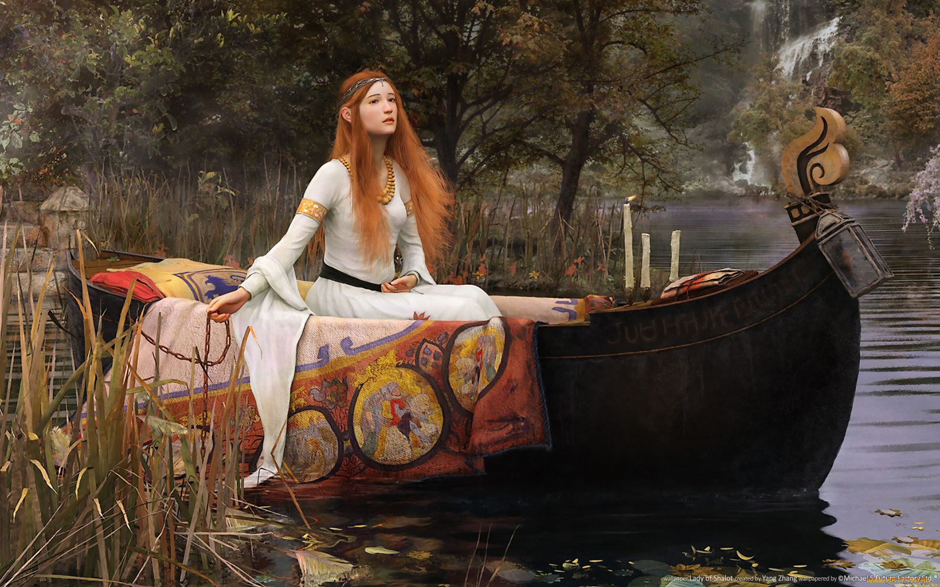 lady, of, shalott, рисованные