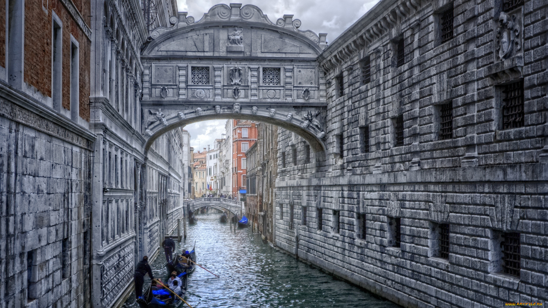 города, венеция, италия, канал, дома, мост, каменный