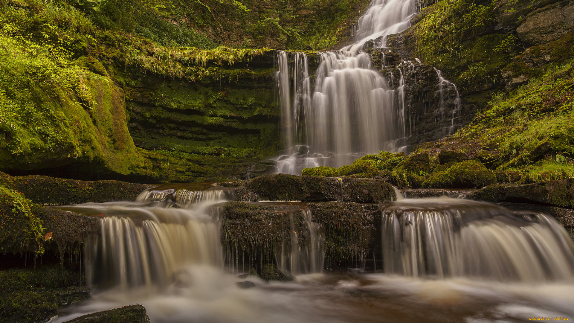 природа, водопады, scaleber, force, falls, yorkshire, dales, national, park, england, йоркшир-дейлс, англия, водопад, каскад