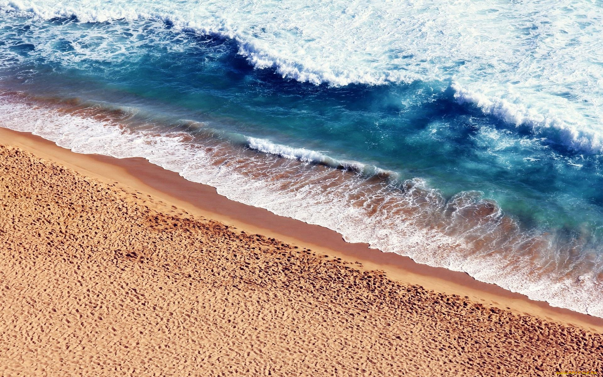 природа, побережье, море, волны, берег, прибой, песок