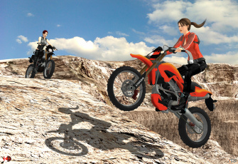 Картинка 3д+графика люди-авто мото+ people-+car+ +moto мотоцикл фон взгляд девушки
