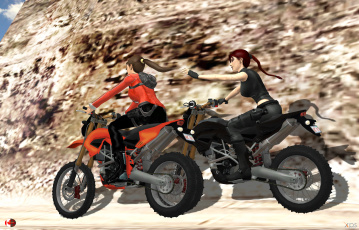 Картинка 3д+графика люди-авто мото+ people-+car+ +moto мотоцикл девушки взгляд фон