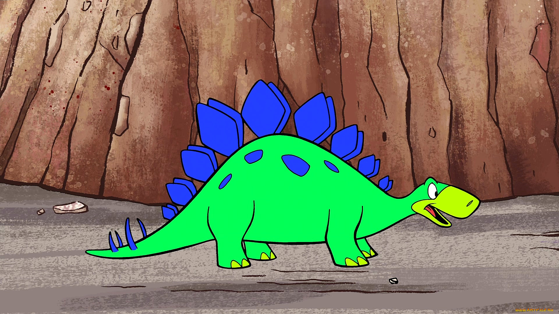 Про динозавров для детей 3 лет. Динозавр мультяшный. Динозавр из мультика. Стегозавр.