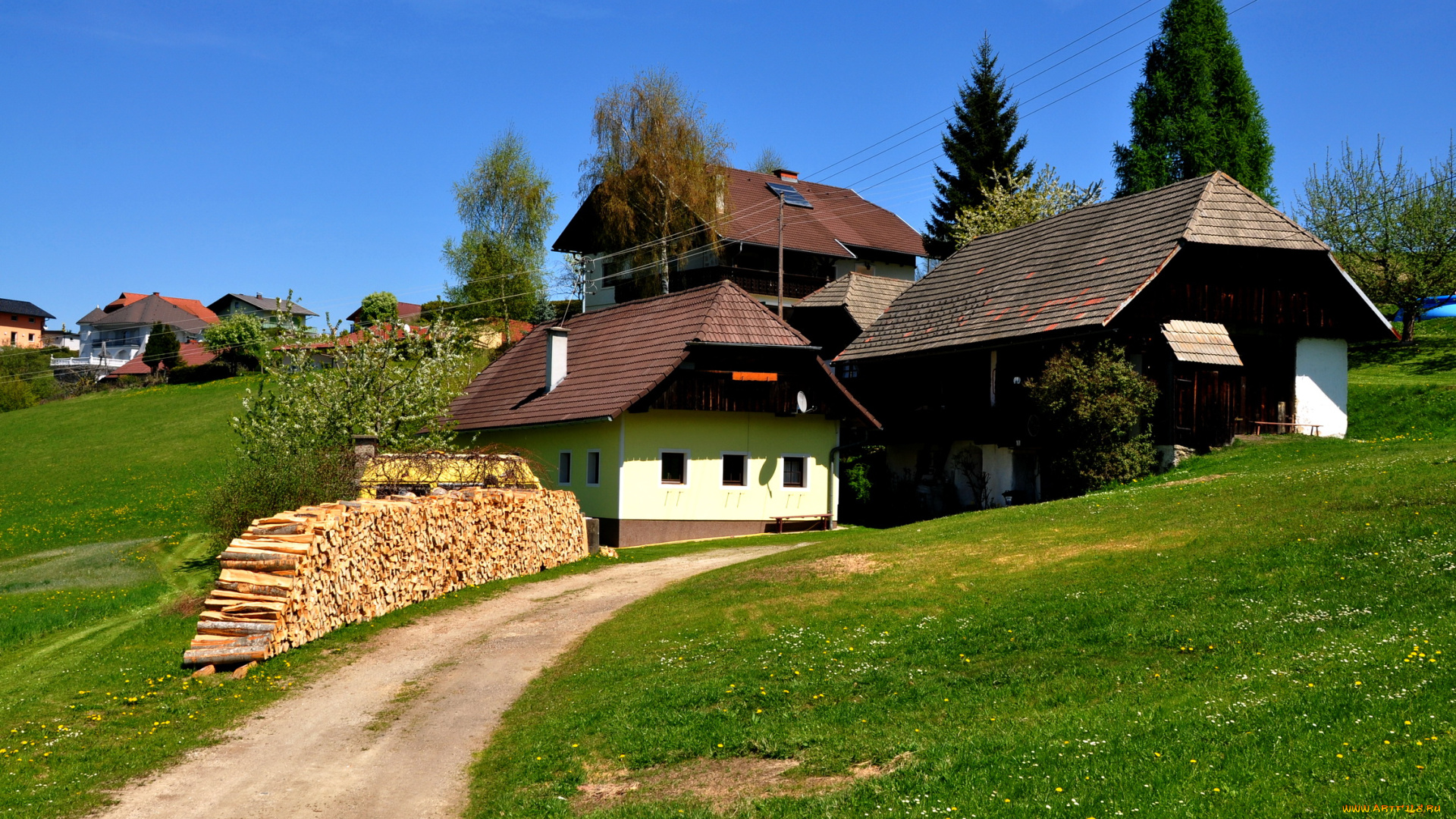 carinthia, austria, разное, сооружения, постройки, поля, дома, горы