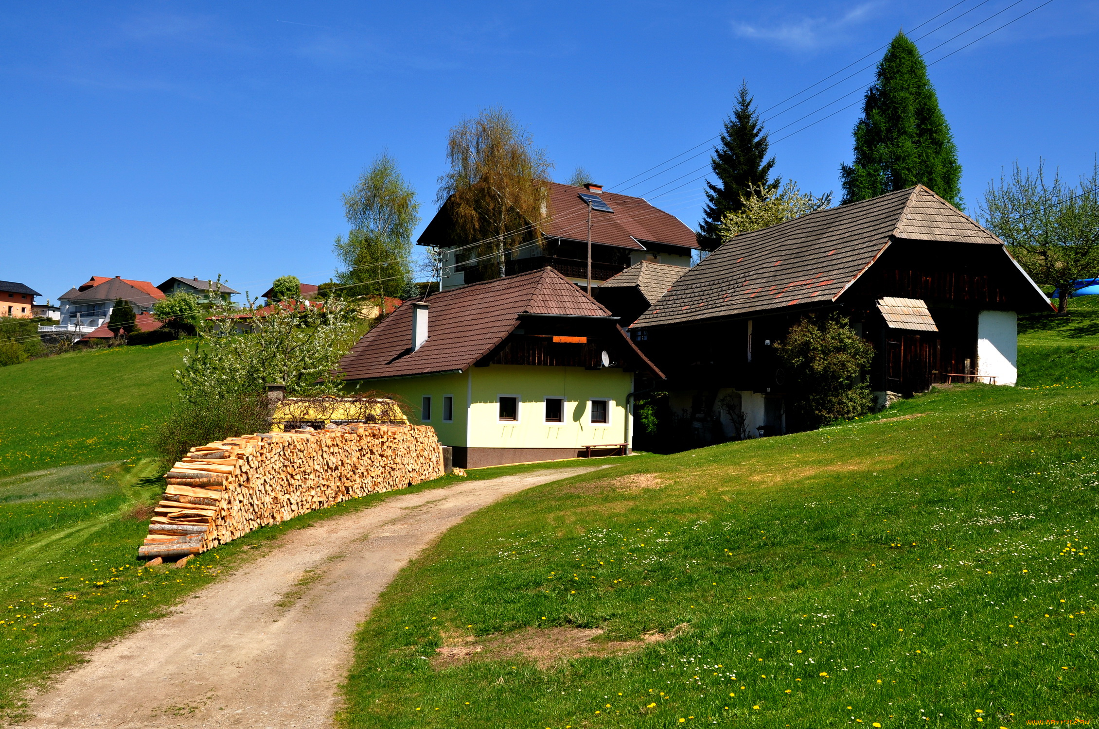 carinthia, austria, разное, сооружения, постройки, поля, дома, горы